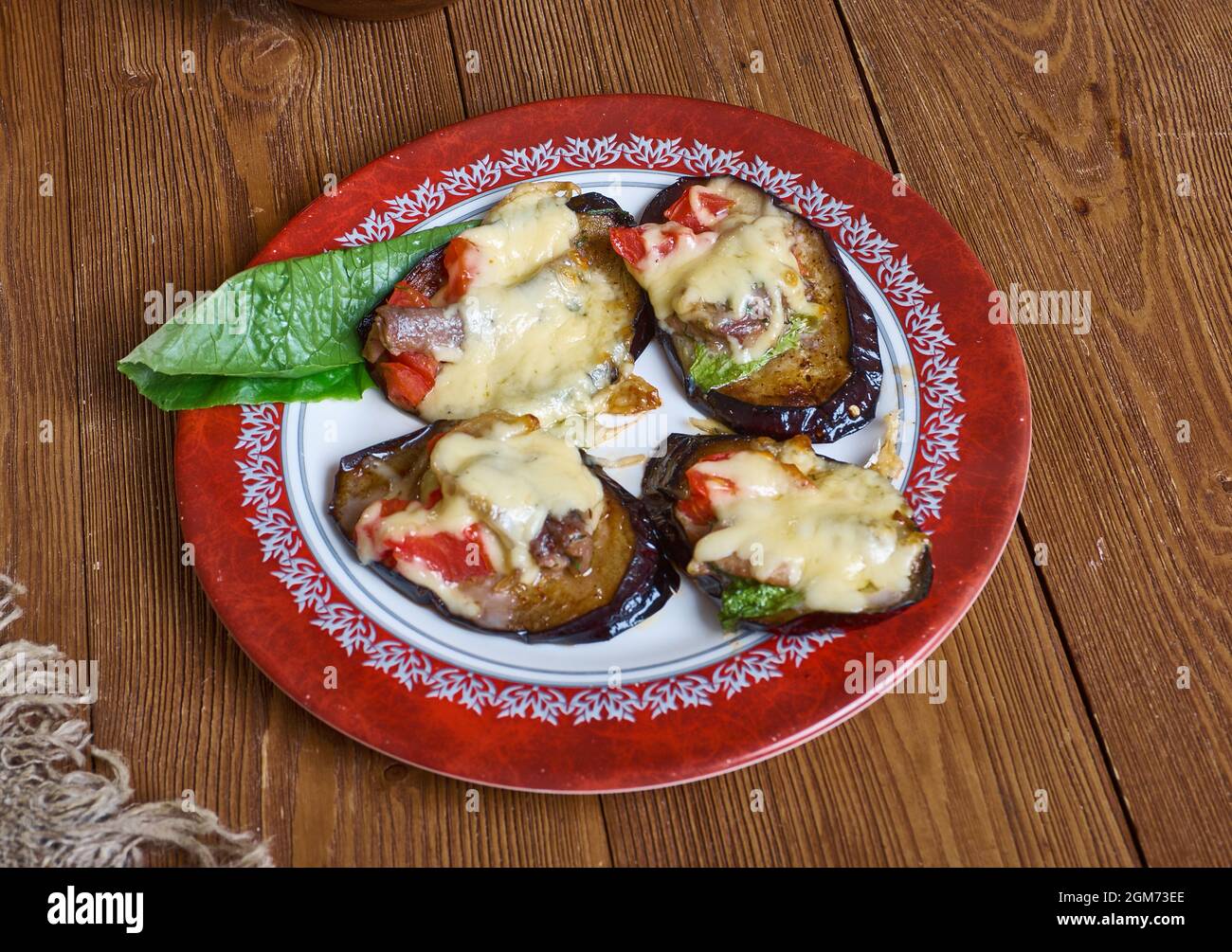 Melanzane al forno gratin Baked eggplant with chicken and cheese Stock  Photo - Alamy