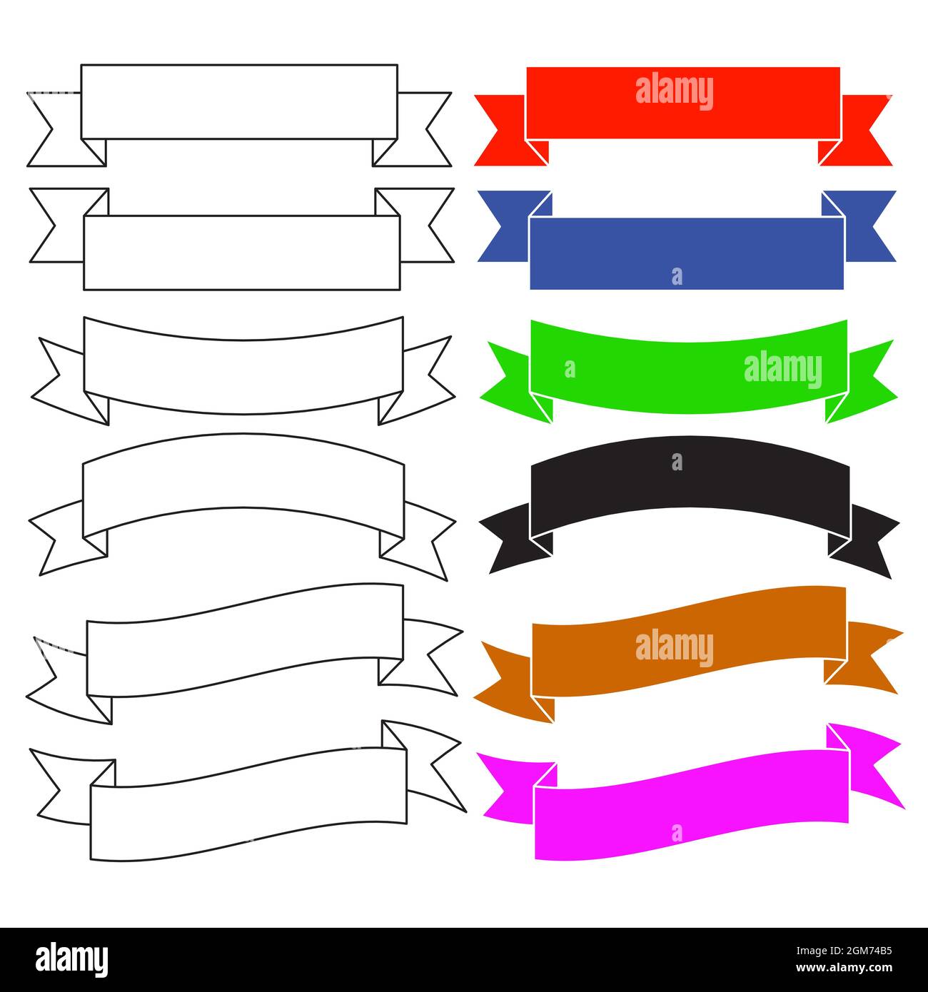 Illustration curved ribbons old Stock Vector Images - Alamy