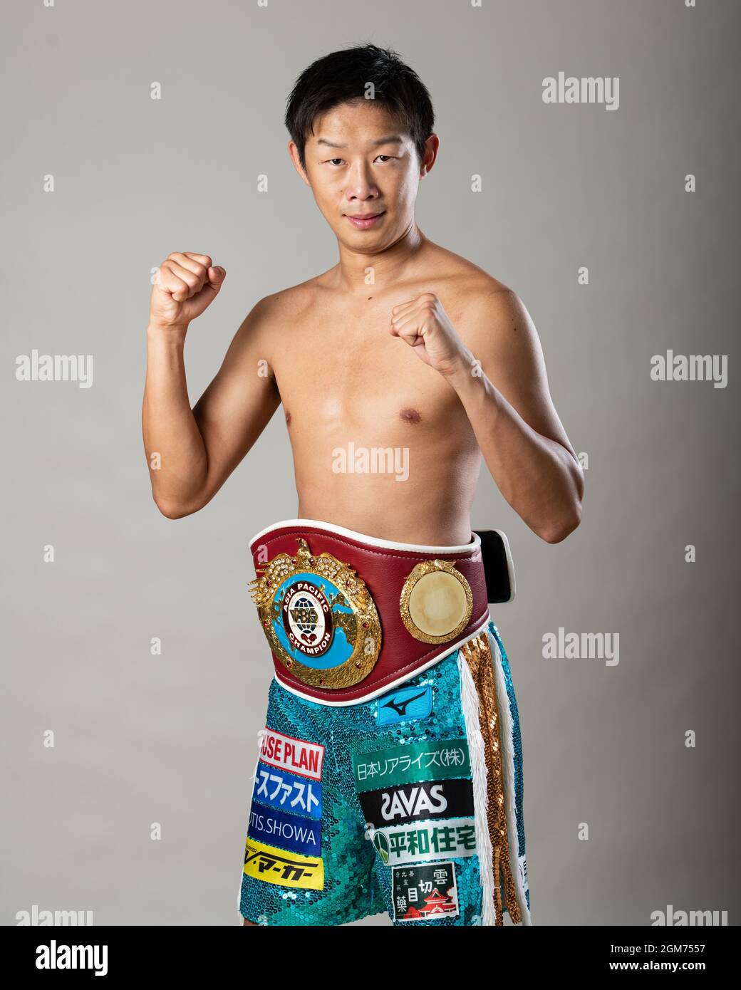 Japan. 31st Aug, 2021. Satoshi Shimizu, AUGUST 31, 2021 - Boxing : Satoshi Shimizu, WBO Asia Pacific featherweight title champion poses for a portrait session in Japan. Credit: Hiroaki Finito Yamaguchi/AFLO/Alamy Live News Stock Photo