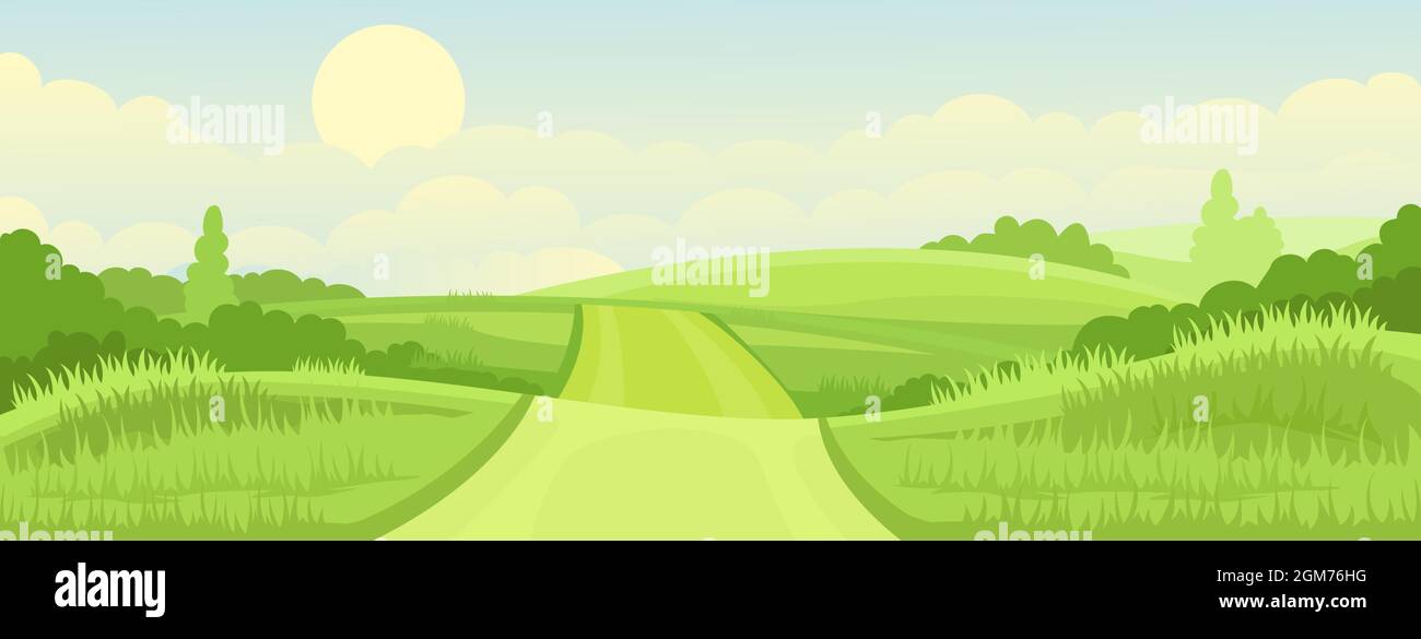 Rural summer landscape Stock Vector Image & Art - Alamy