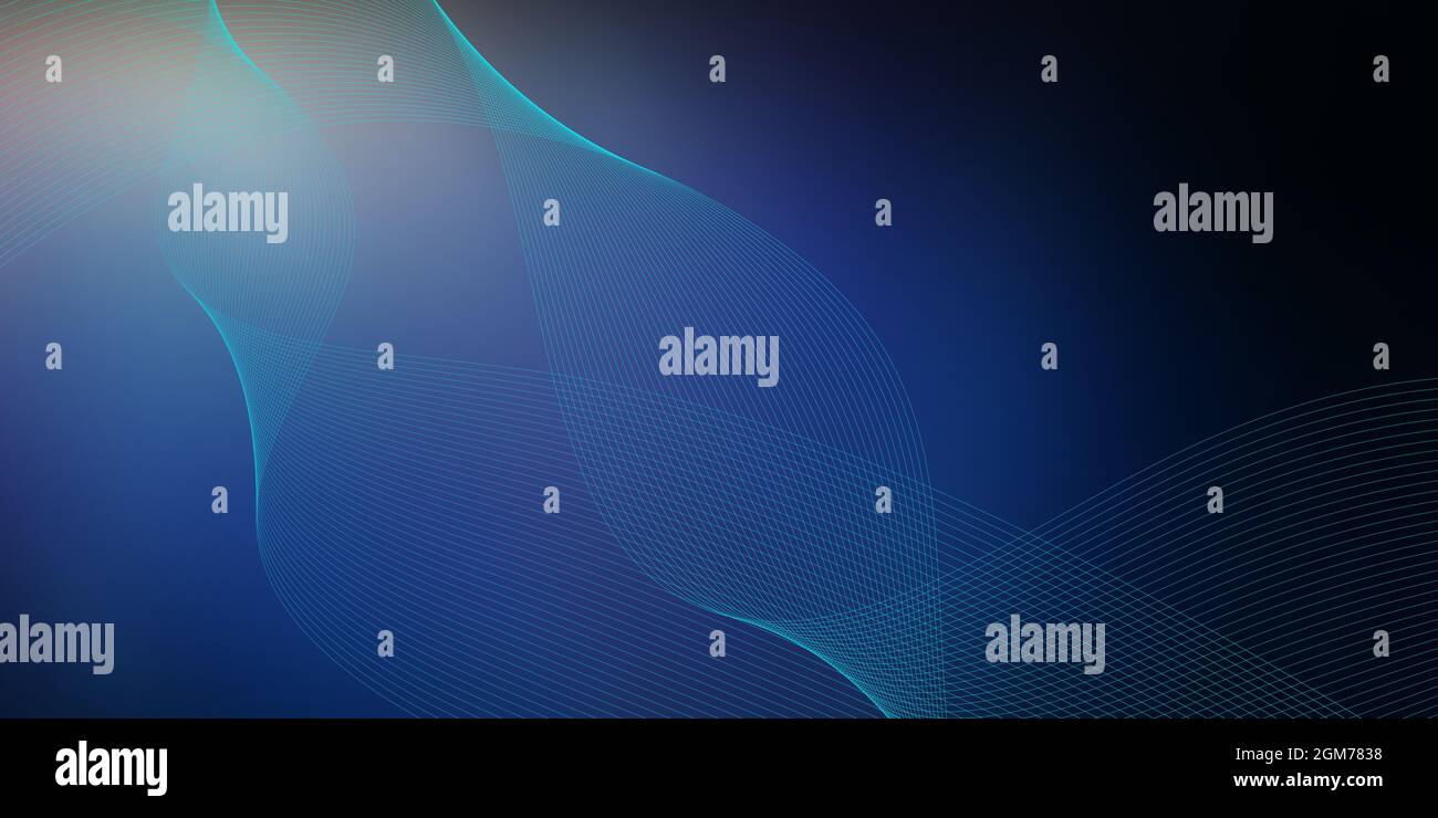 Blue abstract background with wavy lines Stock Photo - Alamy