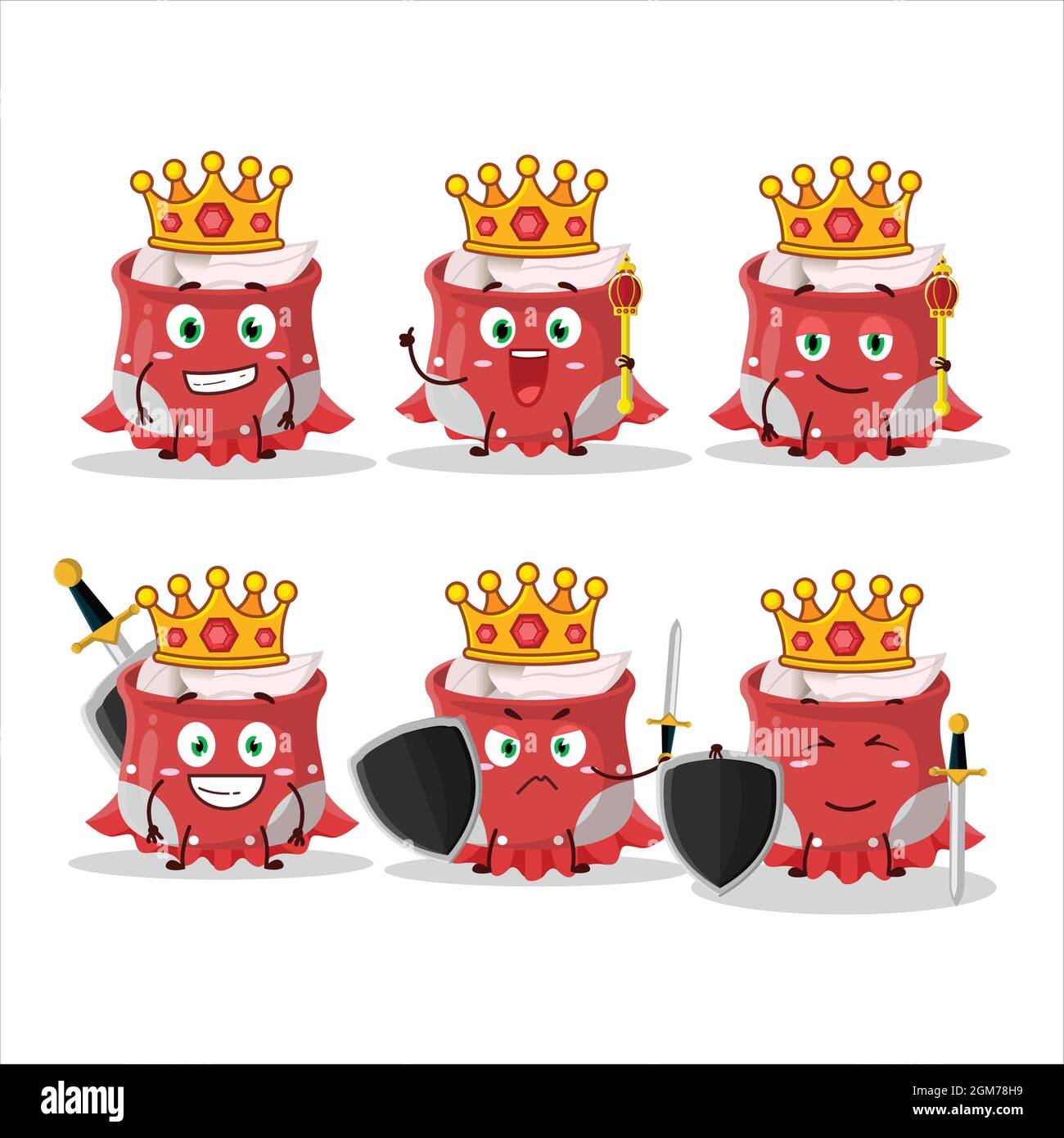 A Charismatic King bay leaf cartoon character wearing a gold crown