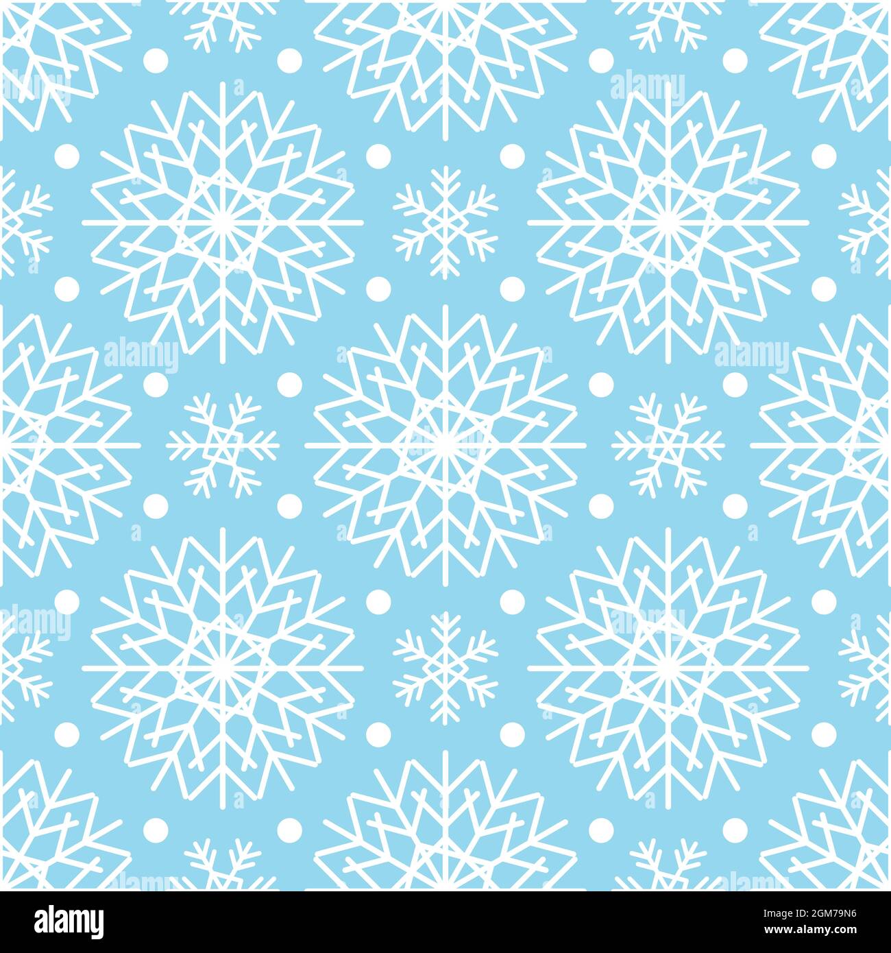 Seamless pattern with white snowflakes on blue background. Festive ...