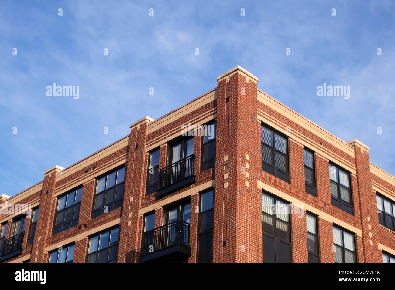 New apartment construction made to look like old red brick loft