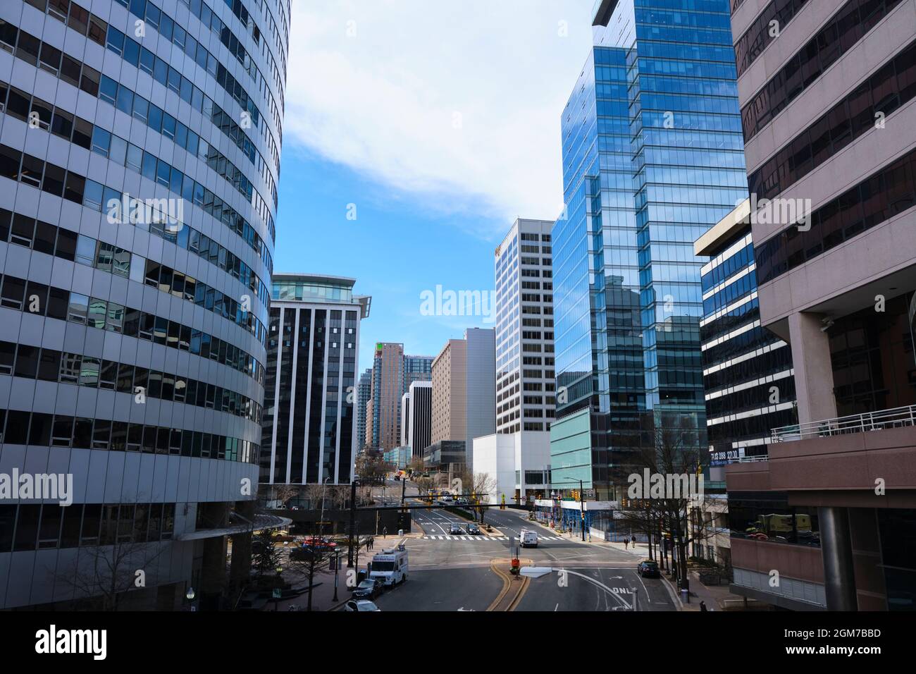 The view looking west of the main street, Wilson Blvd. In Rosslyn