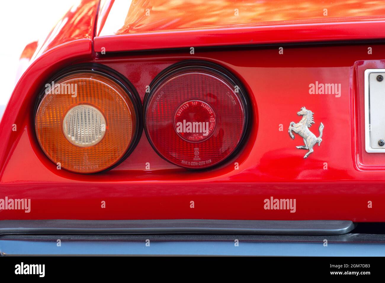 Back View of  Red Ferrari 308 GTS Quattrovalvole Stock Photo