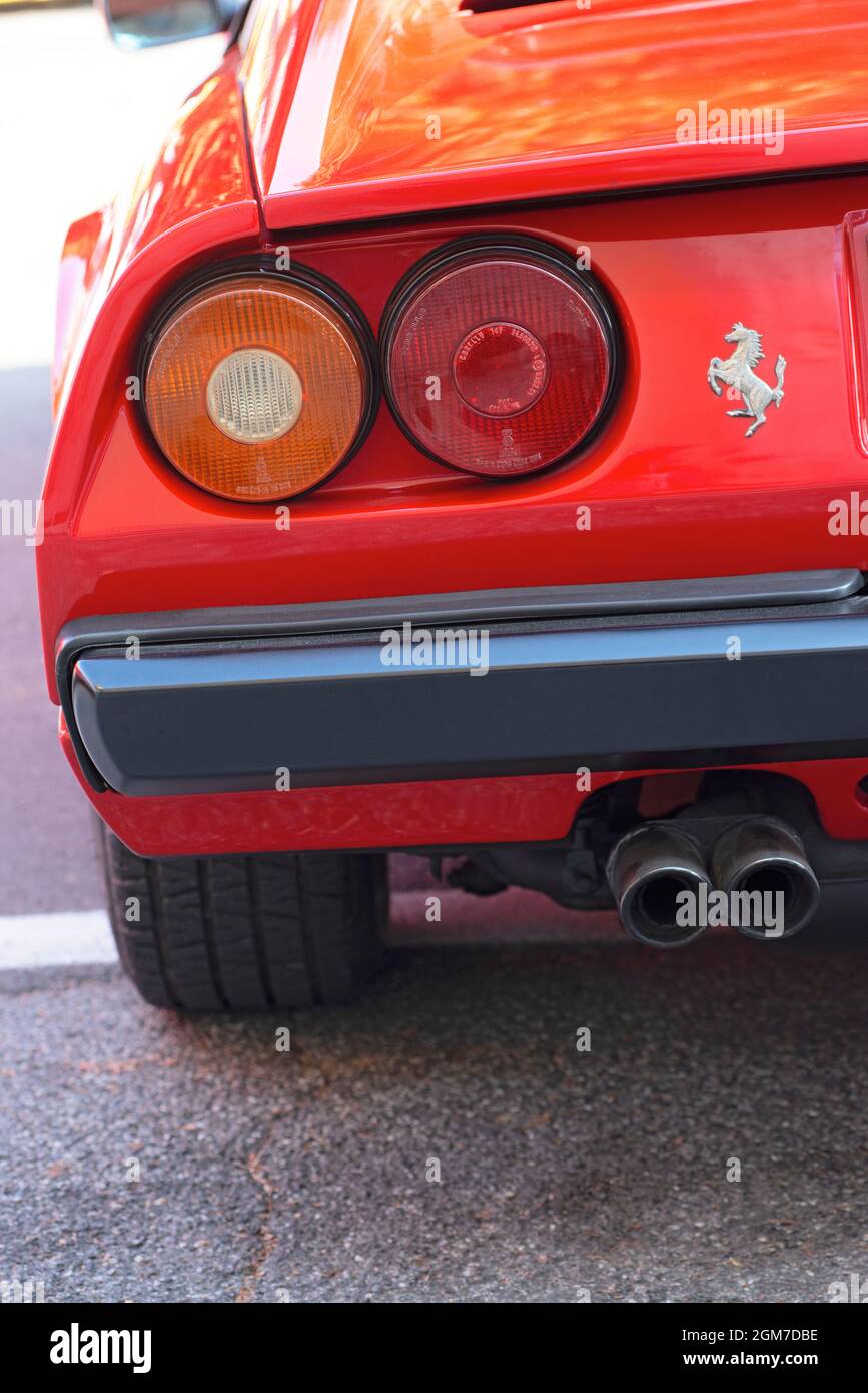 Back View of  Red Ferrari 308 GTS Quattrovalvole Stock Photo