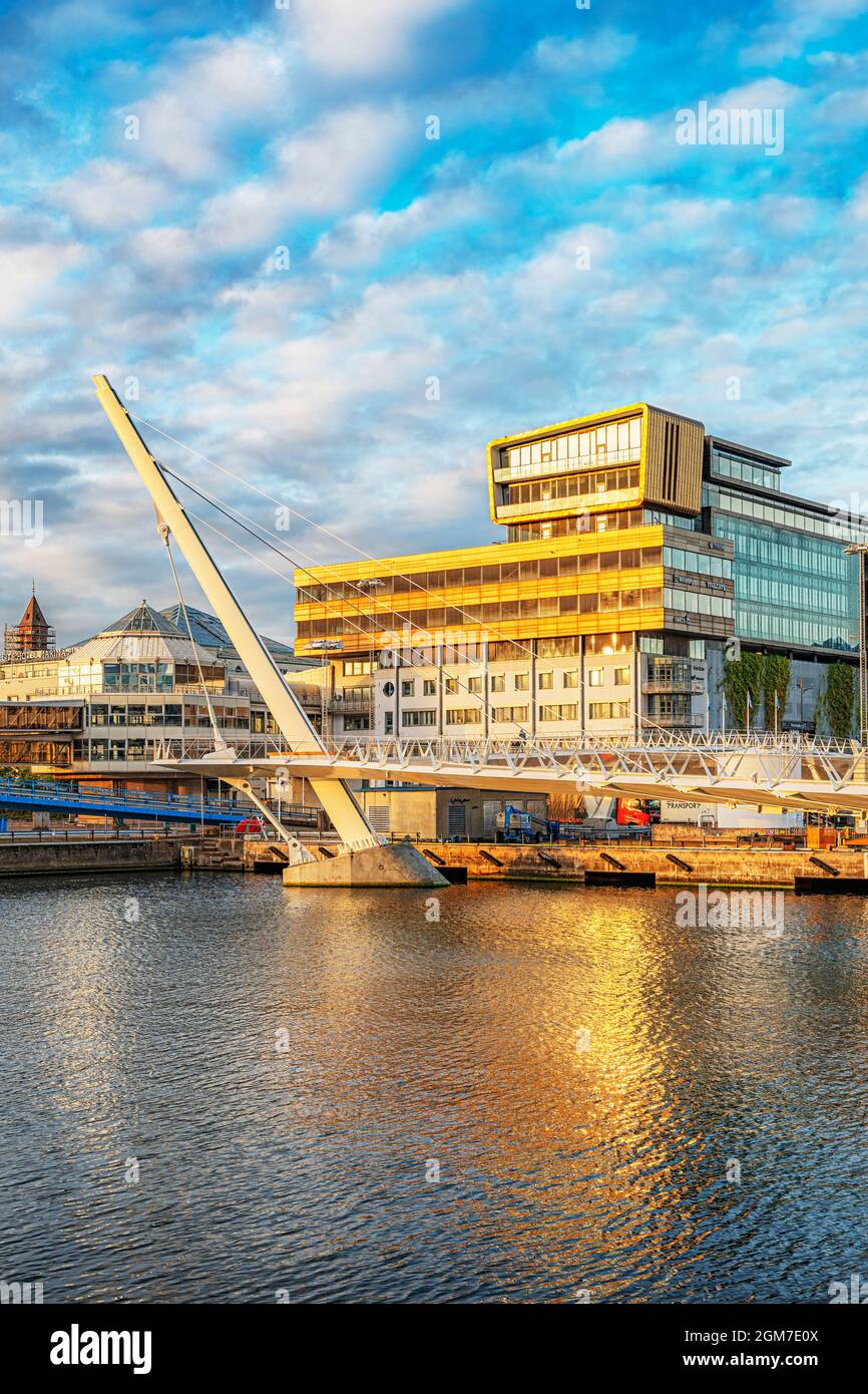 HELSINGBORG, SWEDEN - SEPTEMBER 07 2021: New office building at the city feryy terminal and train station Stock Photo