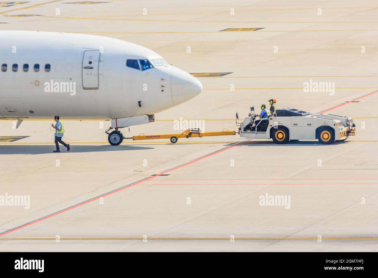 Aircraft tow tractor jet on hires stock photography and images Alamy
