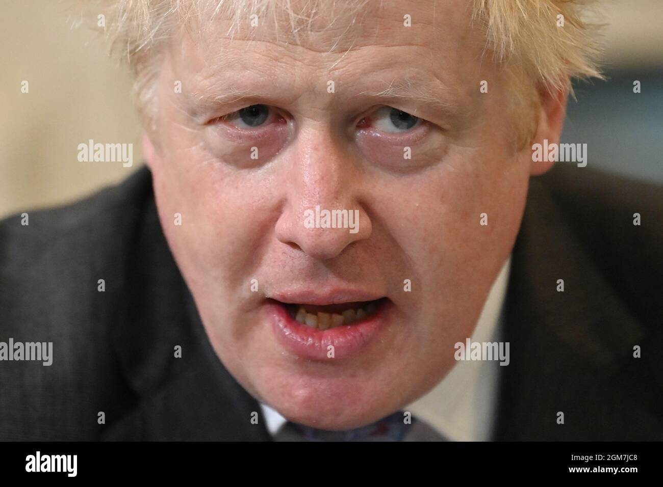Prime Minister Boris Johnson during the first meeting since the
