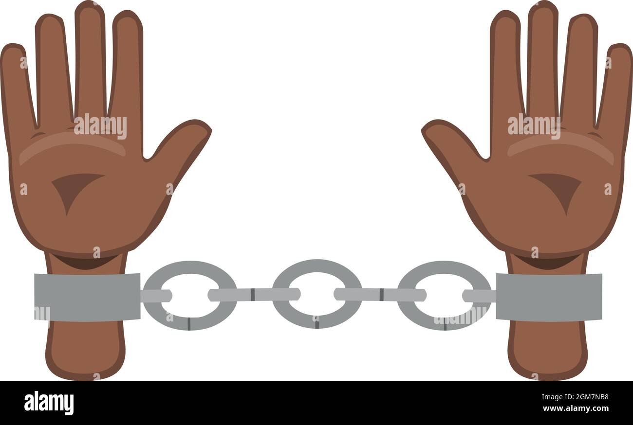 Vector illustration of chained brown hands Stock Vector