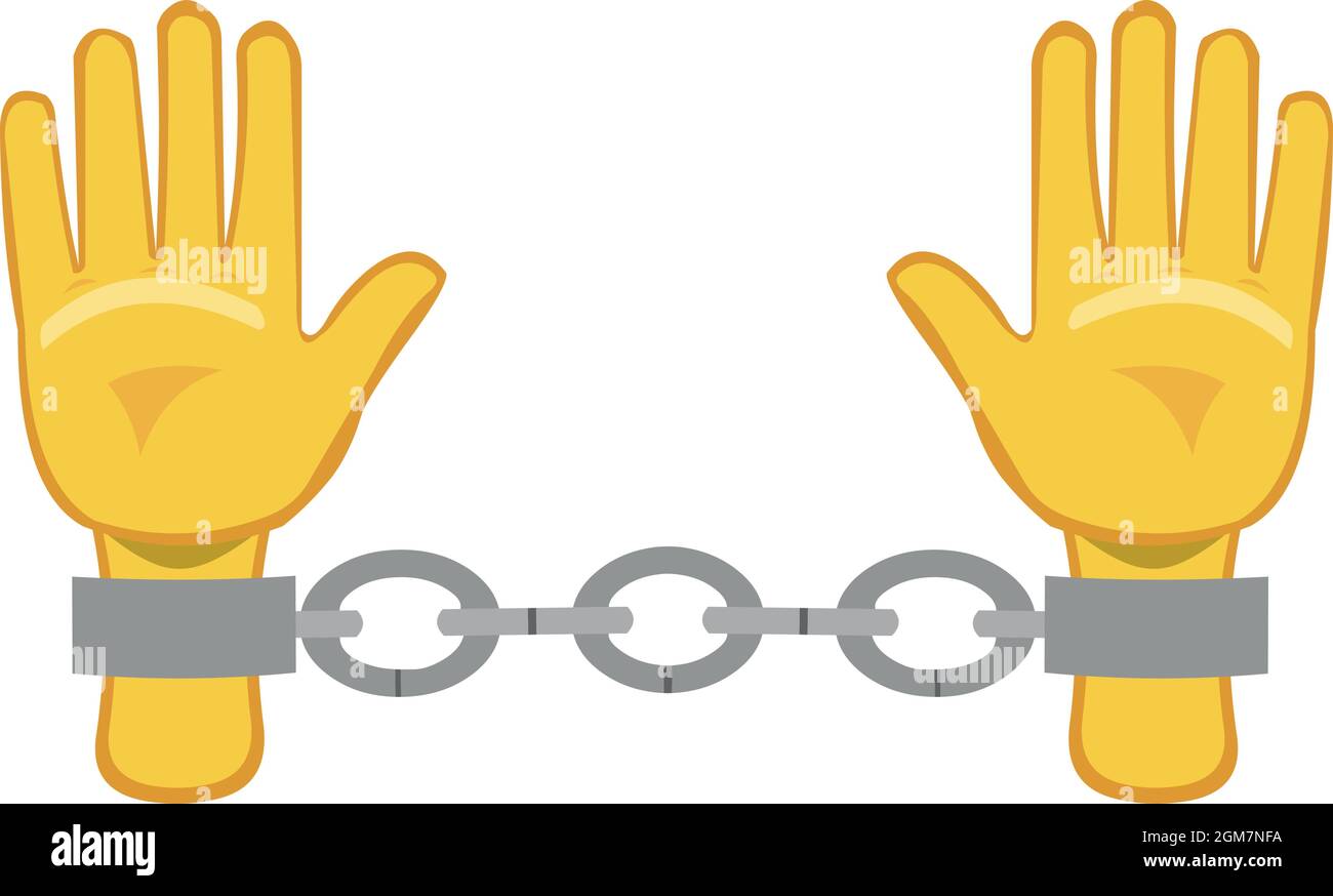 Vector illustration of chained yellow hands Stock Vector