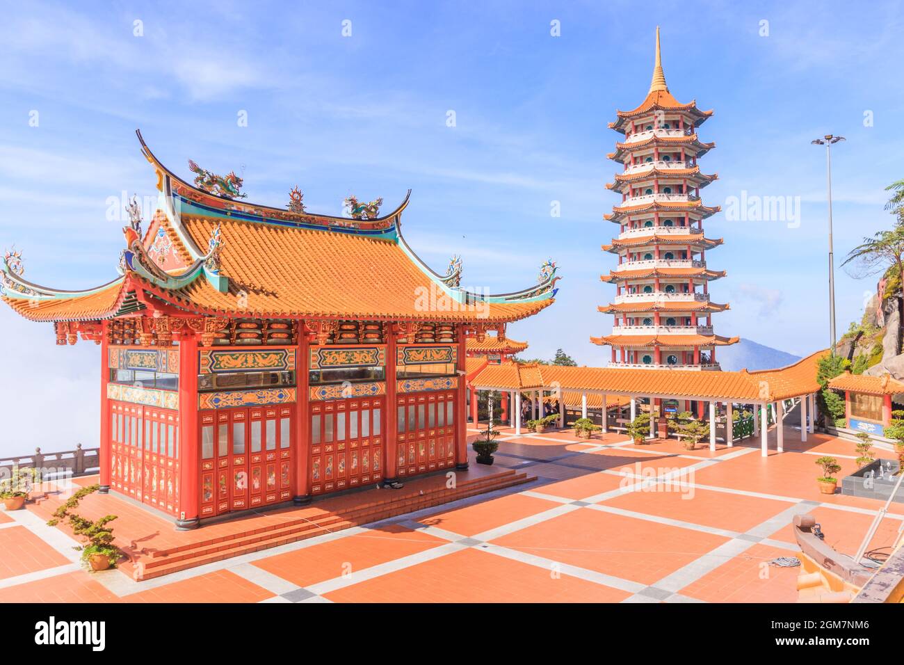 GENTING HIGHLAND, MALAYSIA - APRIL 16, 2017: Pagoda at Chin Swee Temple, Genting Highlands on April 16, 2017. Genting Highland is a famous tourist att Stock Photo