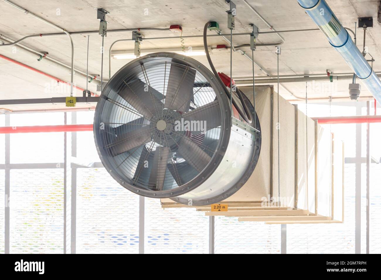 view of fan ventilation system parking lot, Construction work Stock Photo -  Alamy
