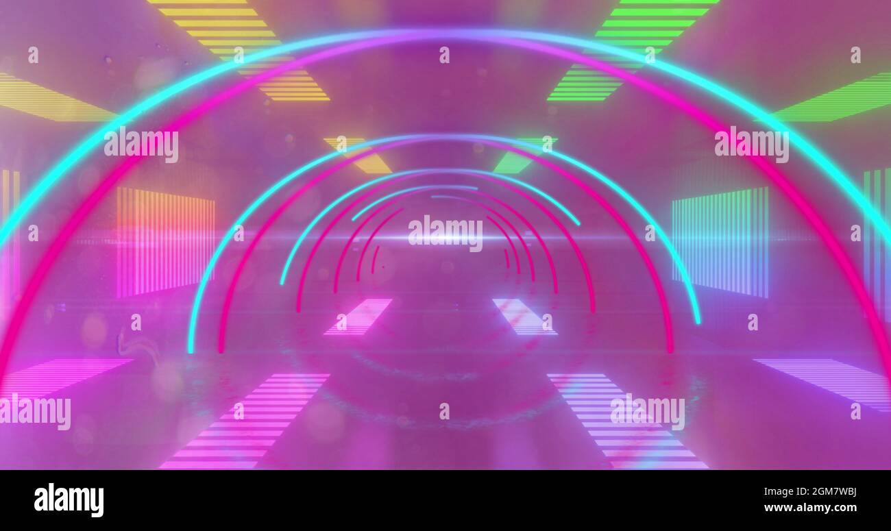 Image of pink and blue neon tunnel background Stock Photo - Alamy