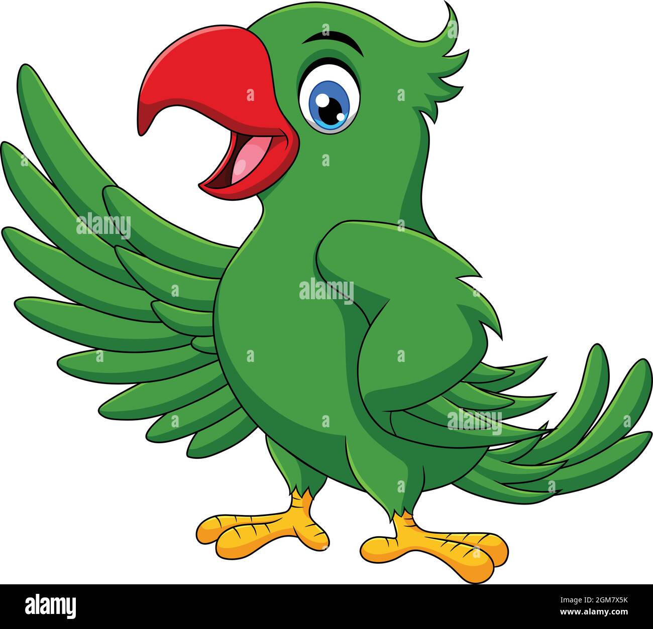 Cute Green Parrot cartoon vector illustration Stock Vector Image & Art -  Alamy