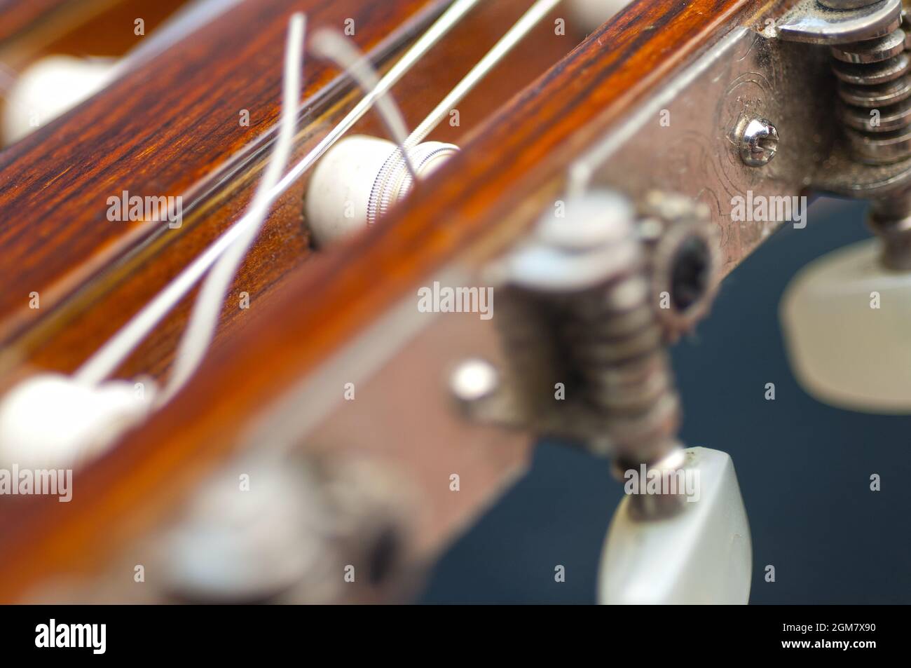 Classical acoustic guitar tuner Stock Photo Alamy