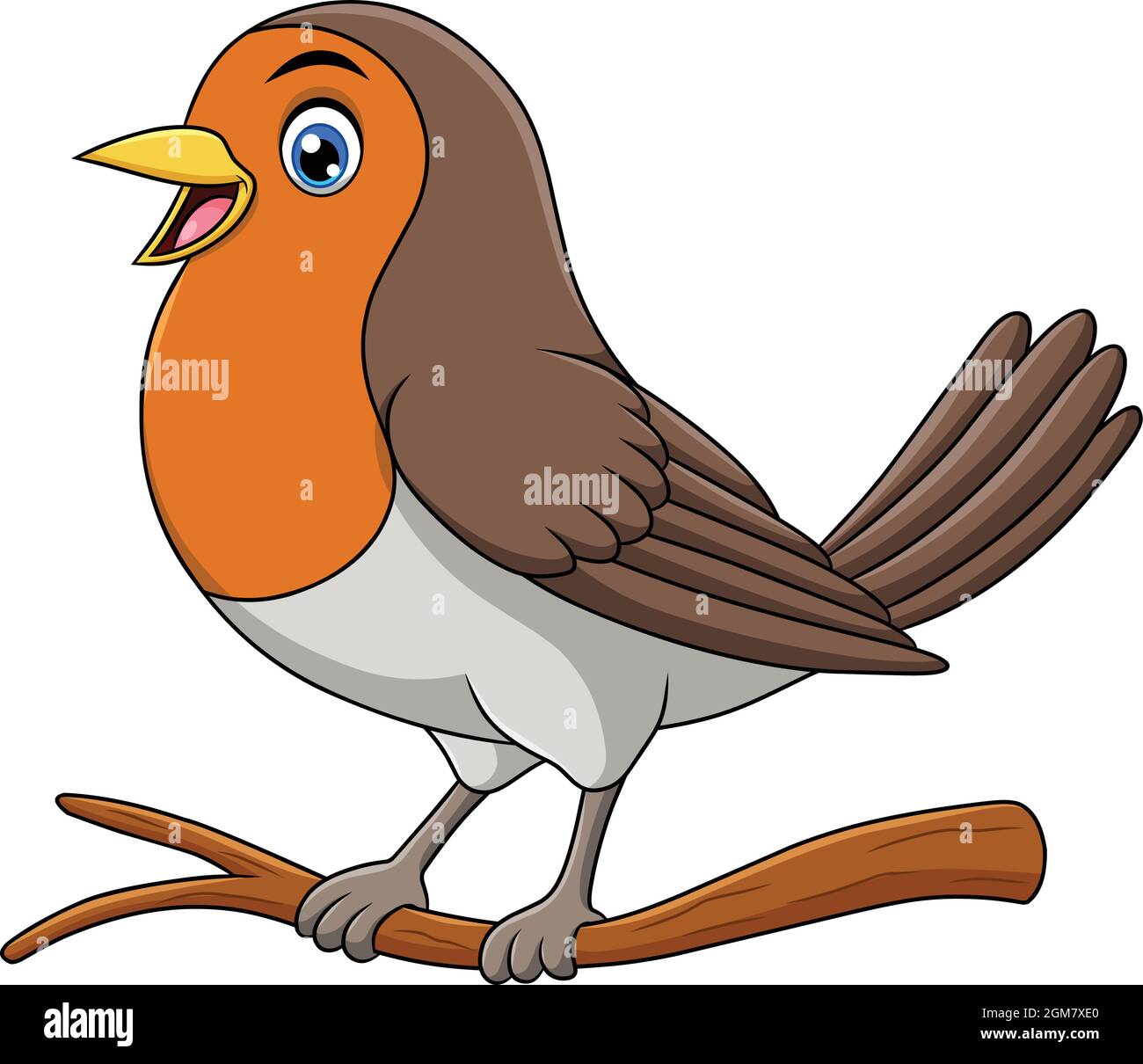 Cute Robin bird cartoon vector illustration Stock Vector Image & Art - Alamy