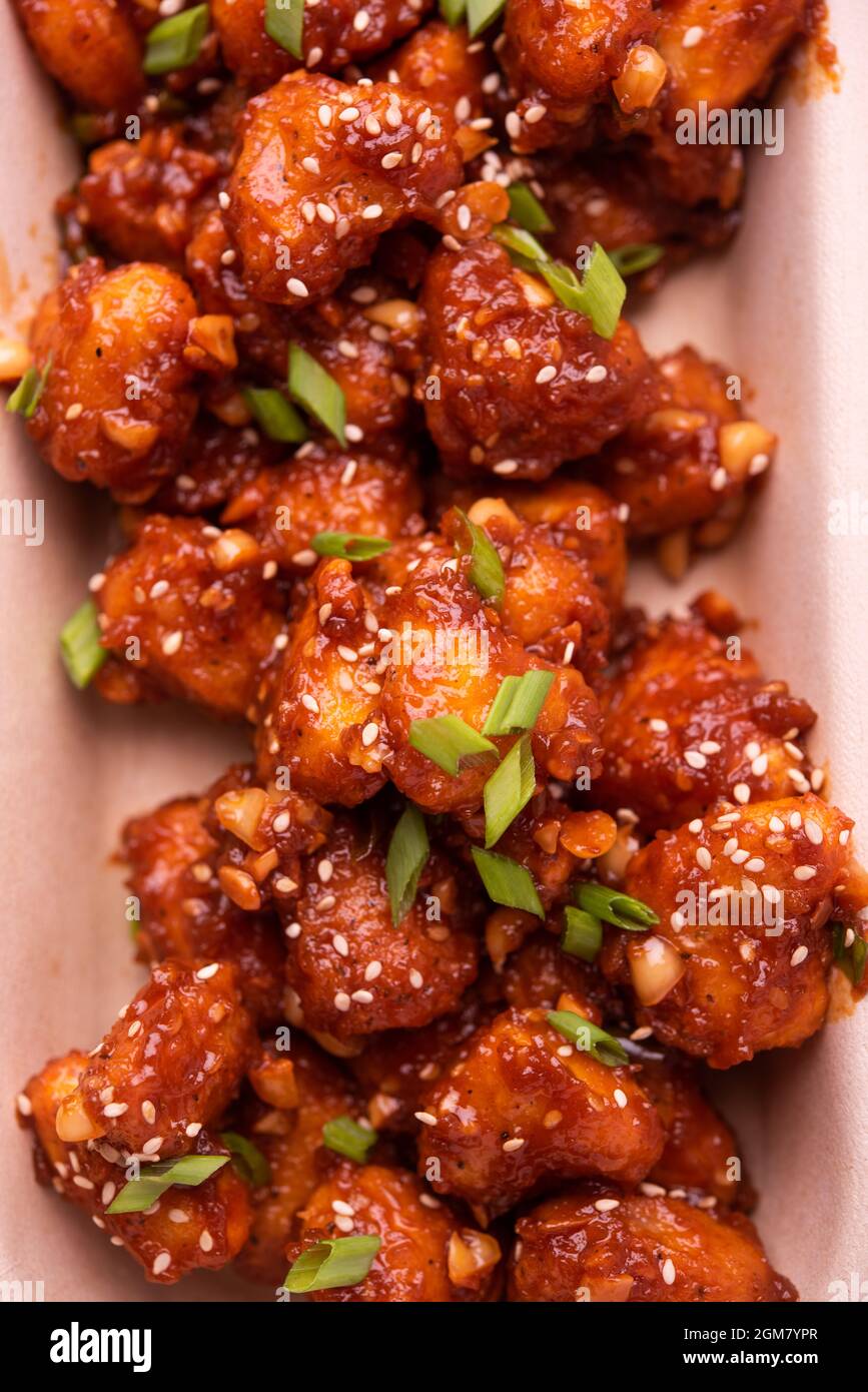 Chilli water chestnut, crispy Indo chinese starter or snacks made using