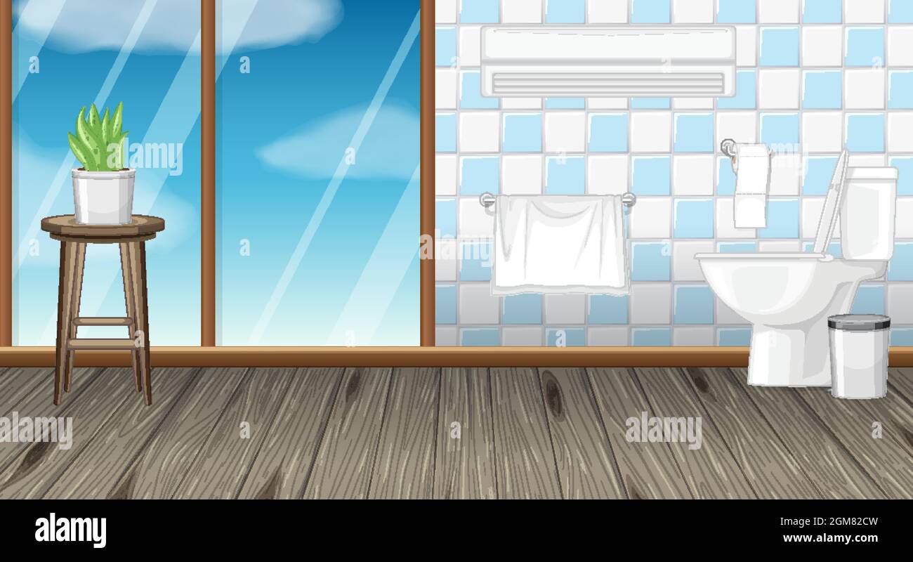 Bathroom interior design with furniture illustration Stock Vector Image ...