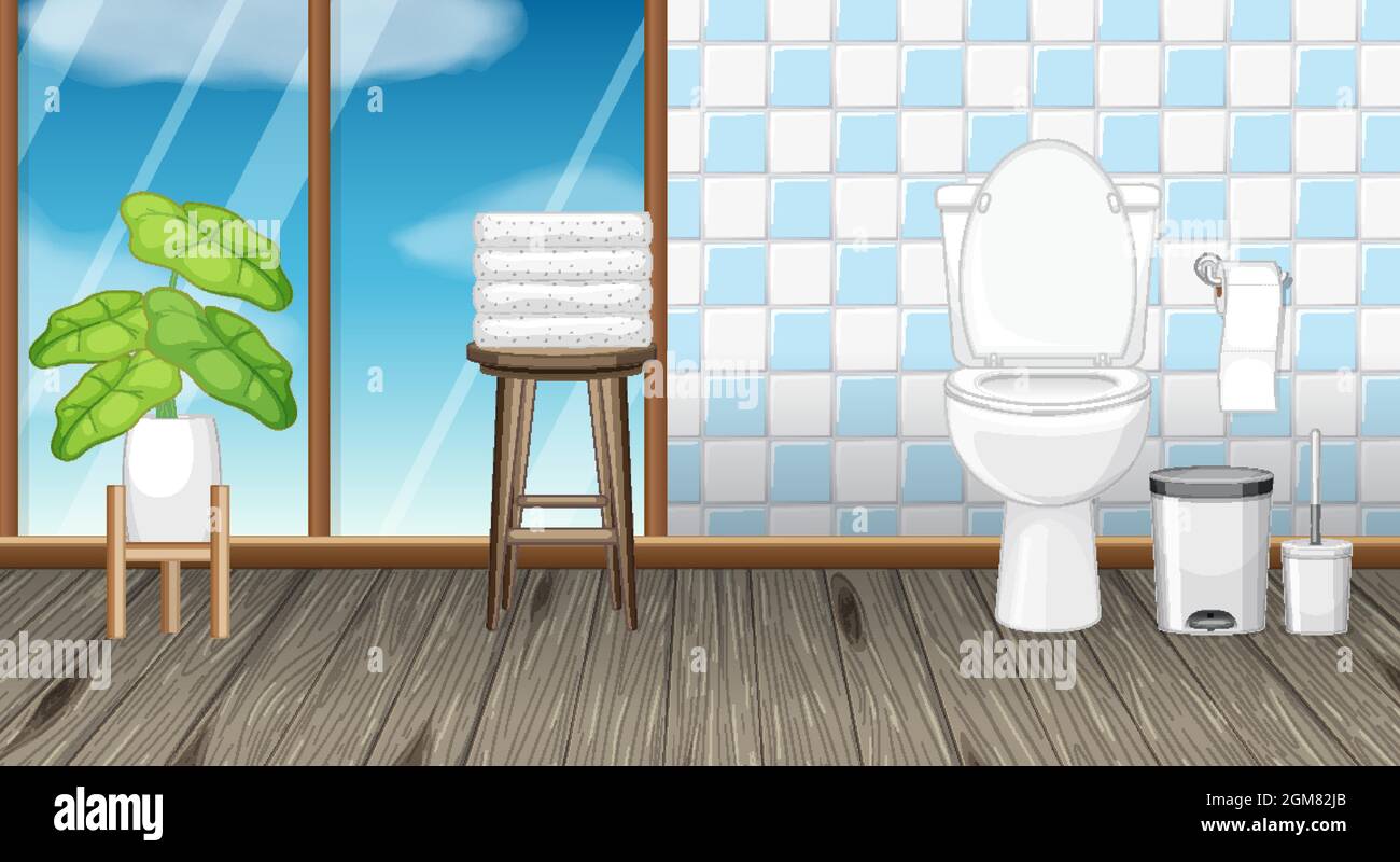 Bathroom interior design with furniture illustration Stock Vector Image ...