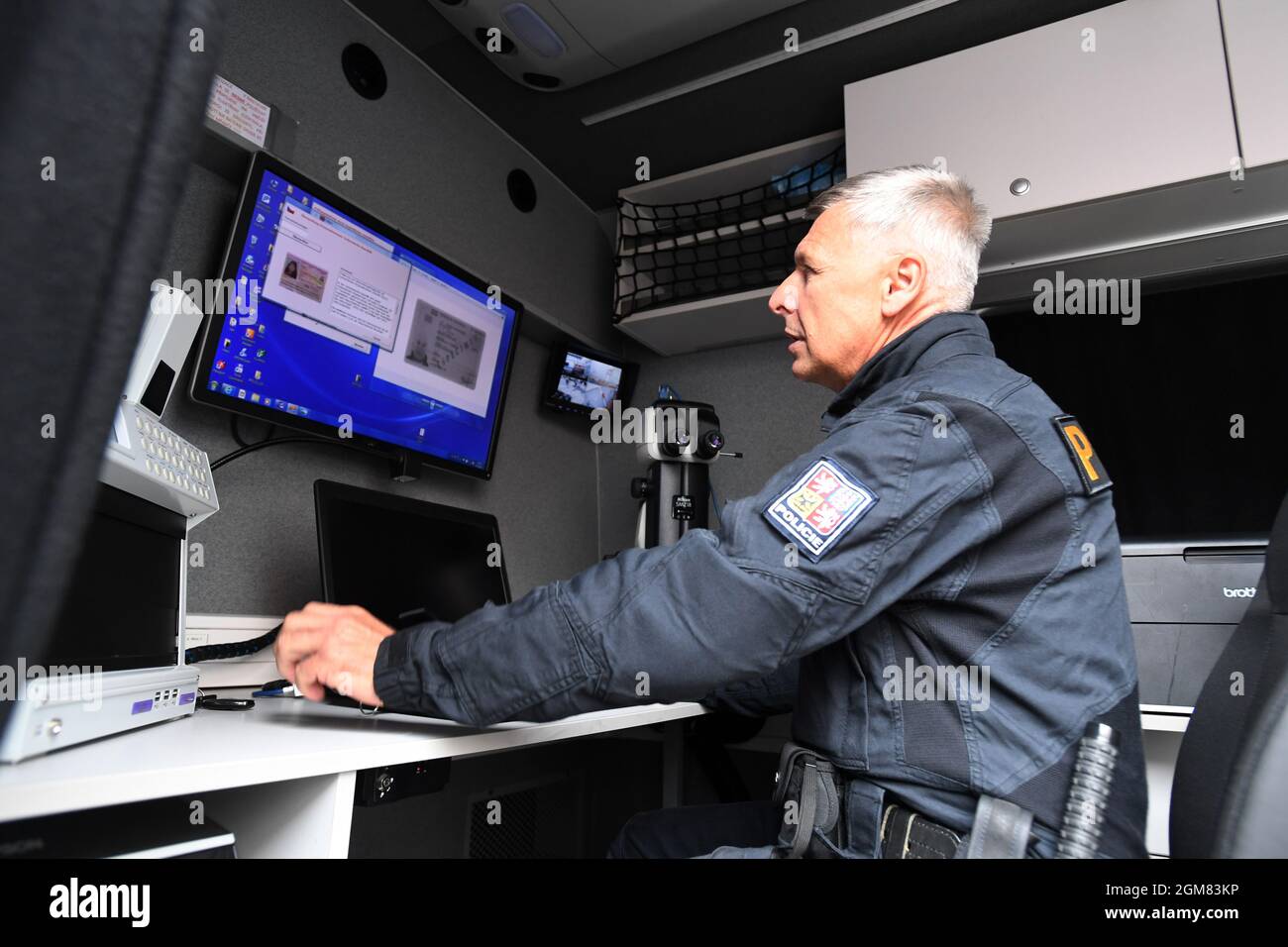 Prague, Czech Republic. 17th Sep, 2021. Presentation of new technology used  by immigration police to protect Czech borders with Interior Minister Jan  Hamacek (CSSD) attending took place at the Ministry of the