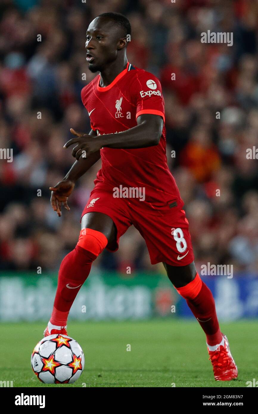 Naby Keita (Liverpool FC) in action during Group B - Liverpool FC vs AC  Milan, UEFA Champions League football match in Liverpool, England,  September 15 2021 Stock Photo - Alamy
