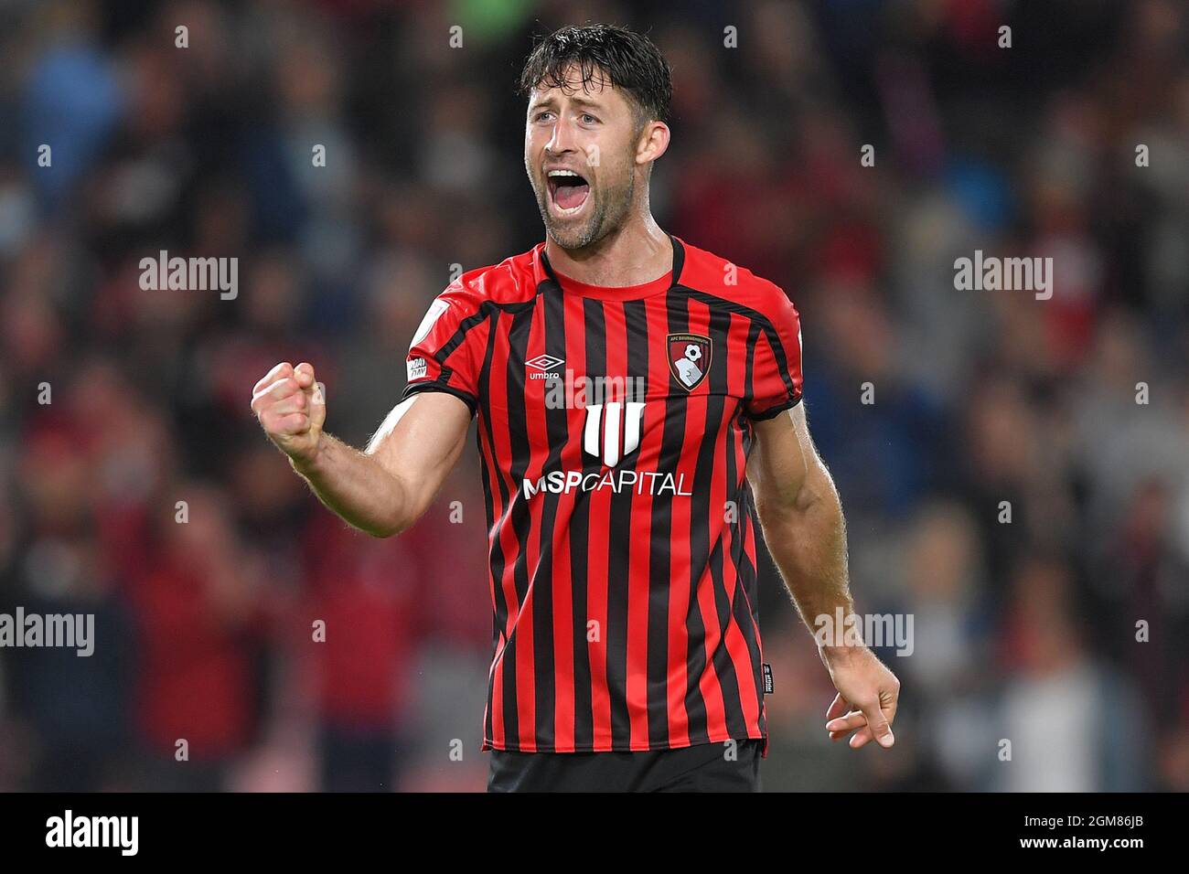 Gary Cahill of AFC Bournemouth celebrates at full time - AFC Bournemouth v Queens Park Rangers, Sky Bet Championship, Vitality Stadium, Bournemouth, UK - 14th September 2021  Editorial Use Only - DataCo restrictions apply Stock Photo