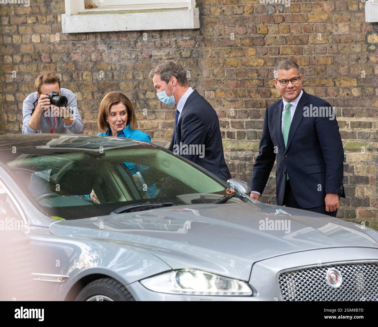 London, UK. 17th Sep, 2021. Nancy Pelosi Speaker of the US House of Representatives leaves Downing Street after meetings with Alok Sharma, President of COP 26 Credit: Ian Davidson/Alamy Live News Stock Photo