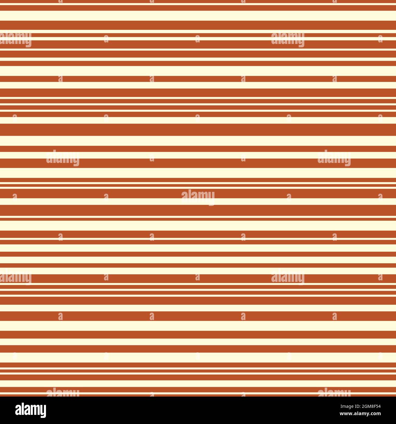 Ochre white barcode stripes. Seamless vector pattern background. Irregular linear geometric backdrop. Parallel horizontal lines. Sophisticated repeat Stock Vector