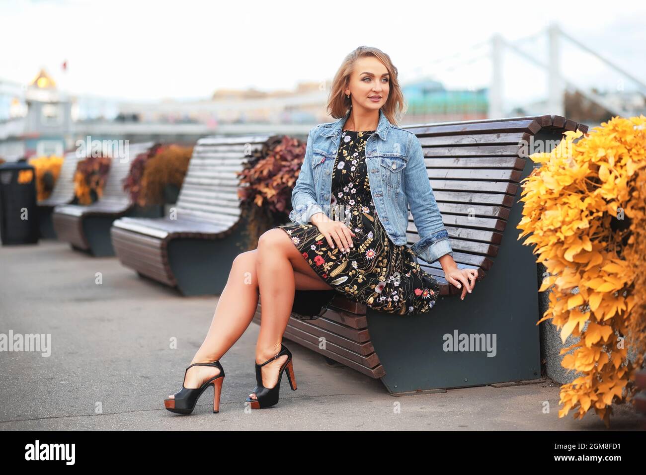 Beautiful girl in the park on a autumn sunny day walk Stock Photo - Alamy