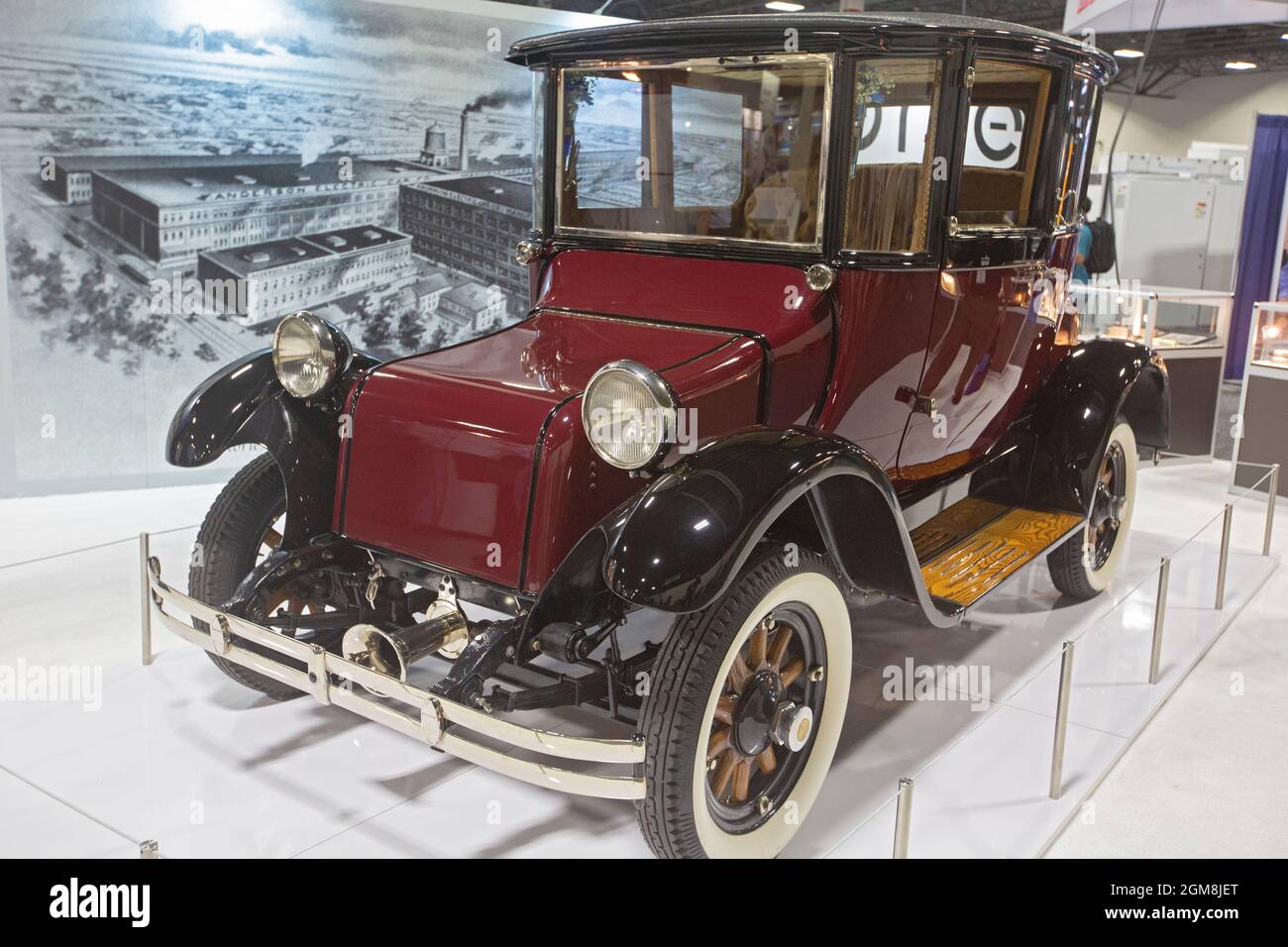 Novi, Michigan An early electric car on display at the Battery Show
