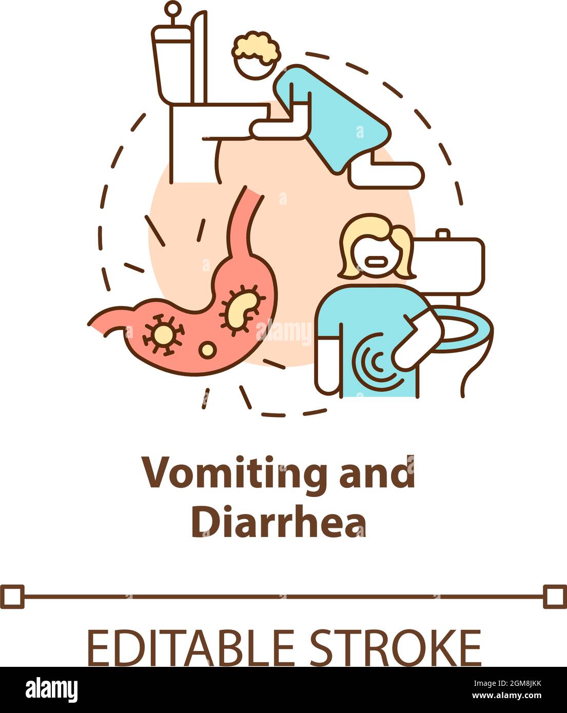 Vomiting and diarrhea concept icon Stock Vector Image & Art Alamy