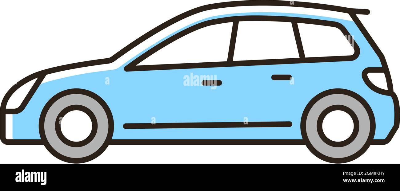 Hatchback RGB color icon Stock Vector