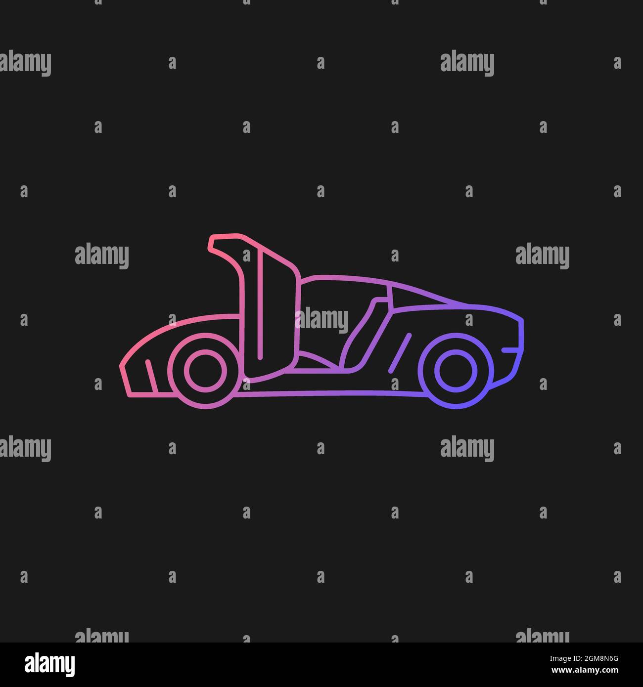 Car with synchro helix doors gradient vector icon for dark theme Stock Vector