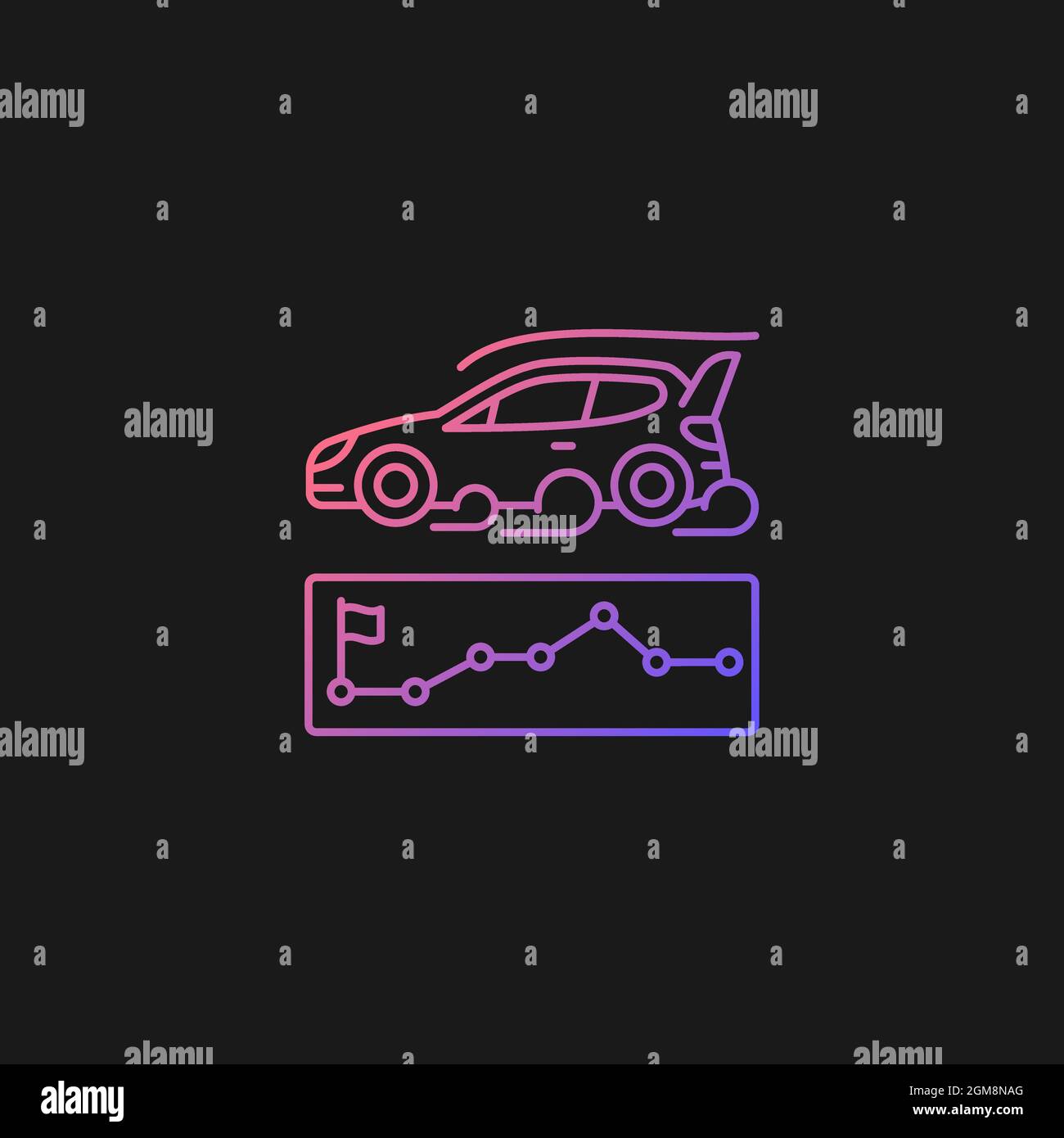 Rallying event gradient vector icon for dark theme Stock Vector
