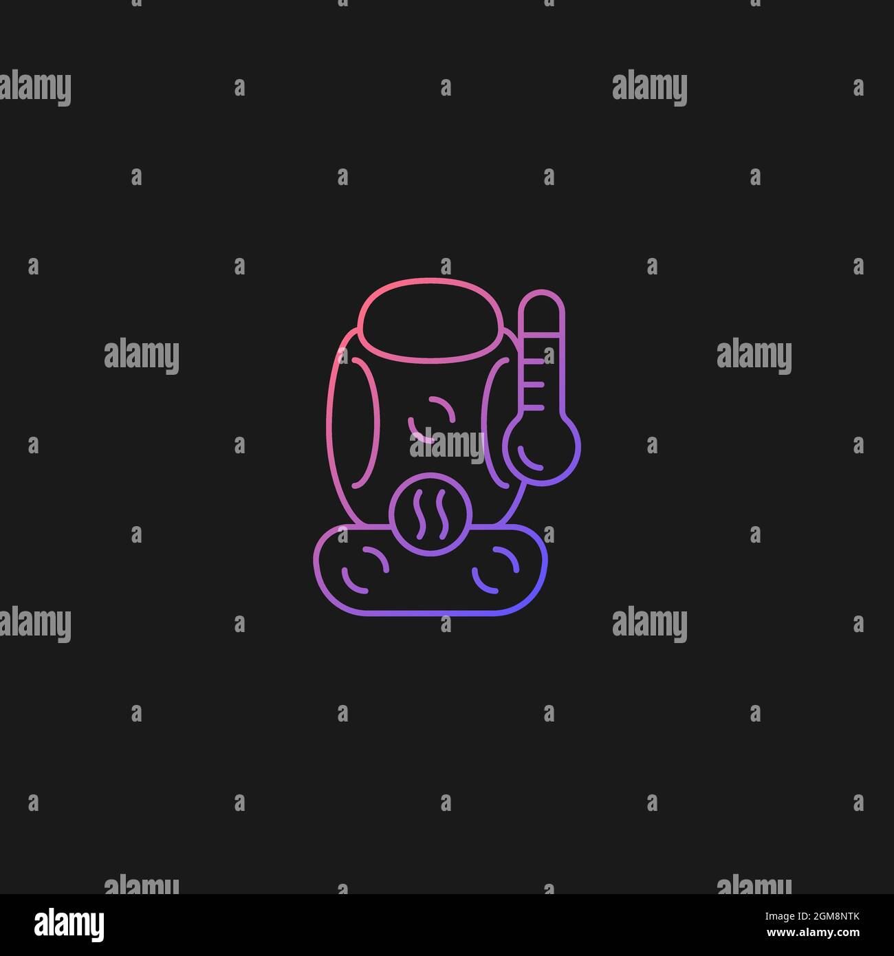 Heated seat with massage function gradient vector icon for dark theme Stock Vector
