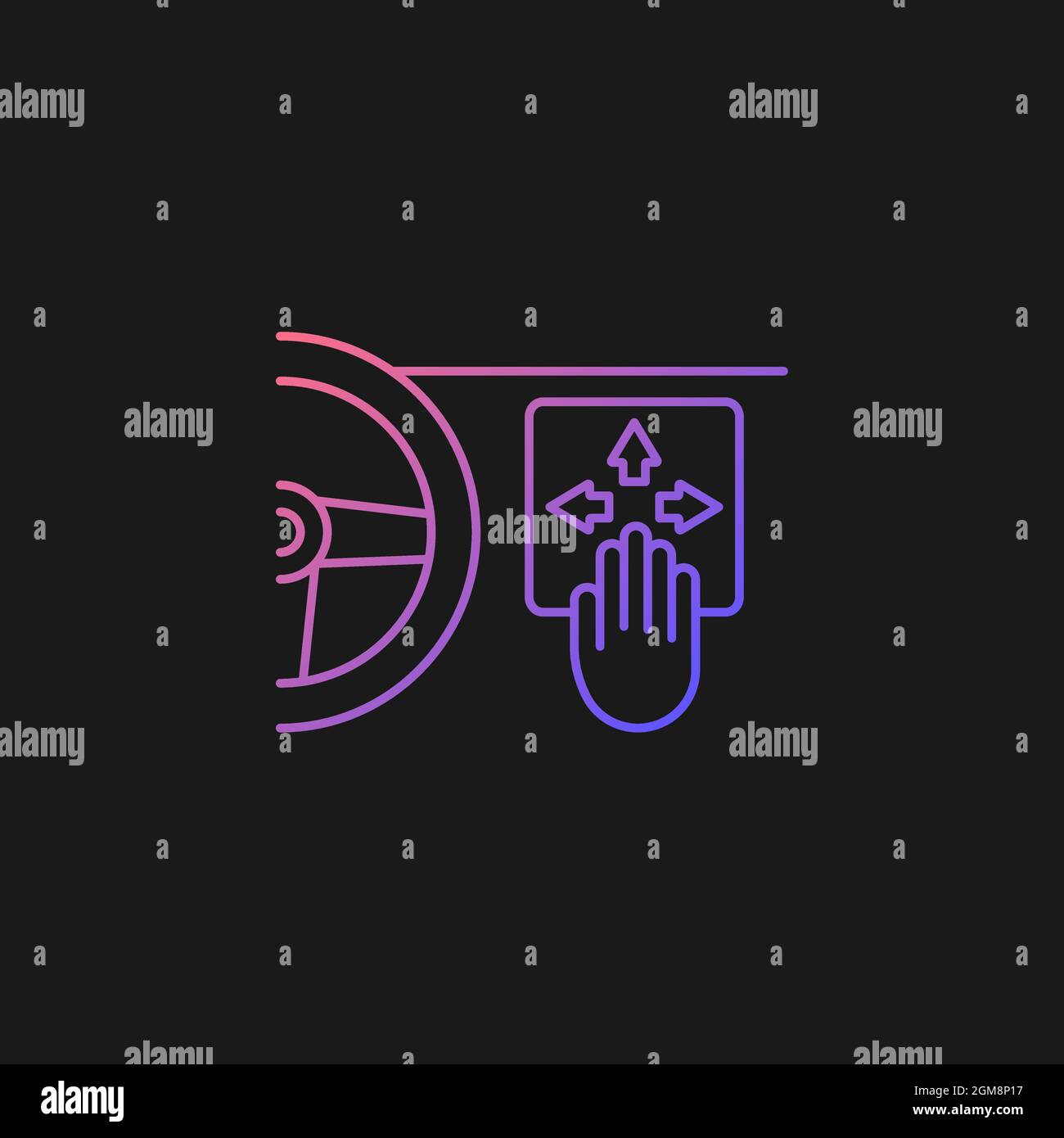 Gesture control technology gradient vector icon for dark theme Stock ...