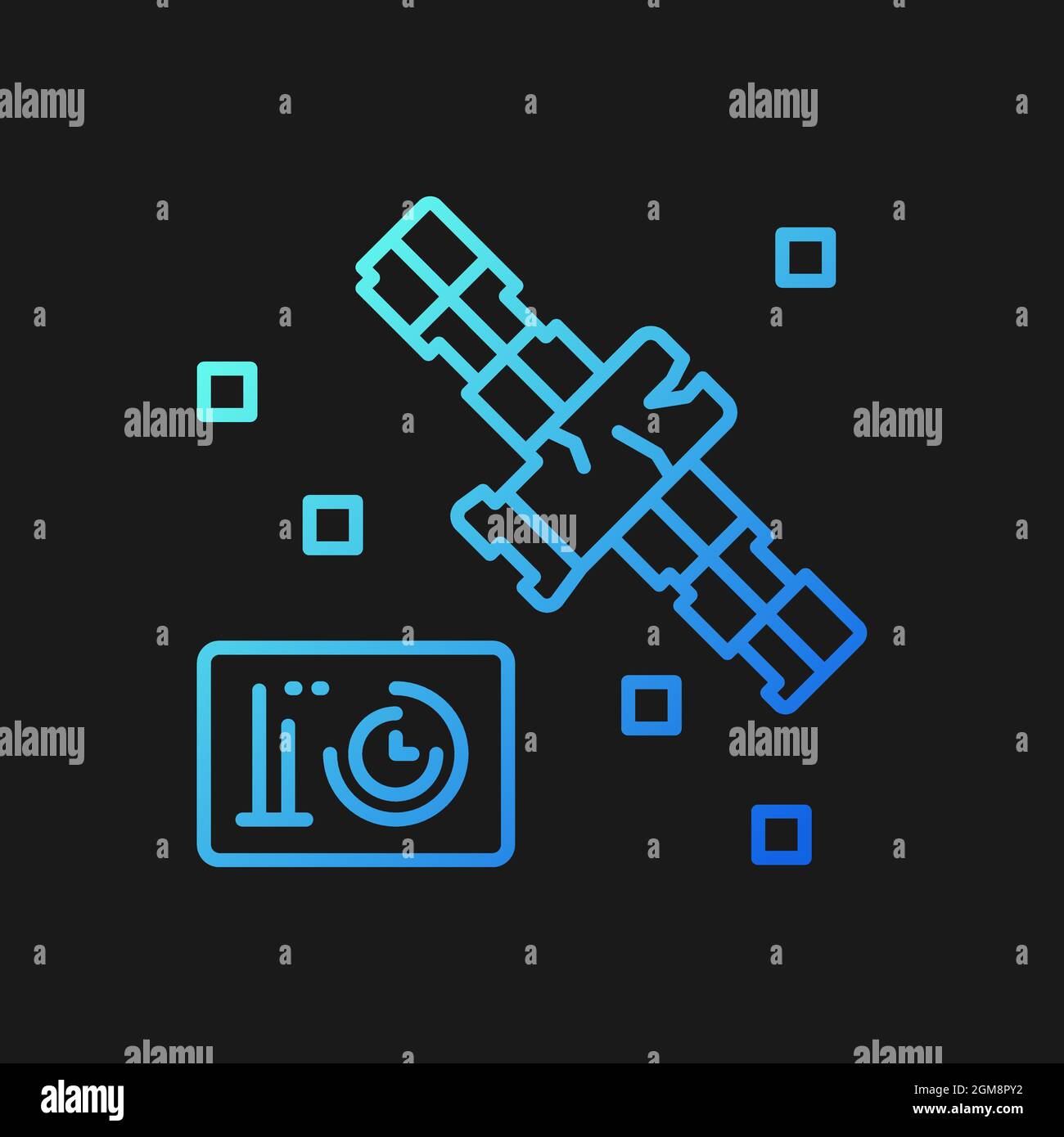 Satellite condition gradient vector icon for dark theme Stock Vector ...