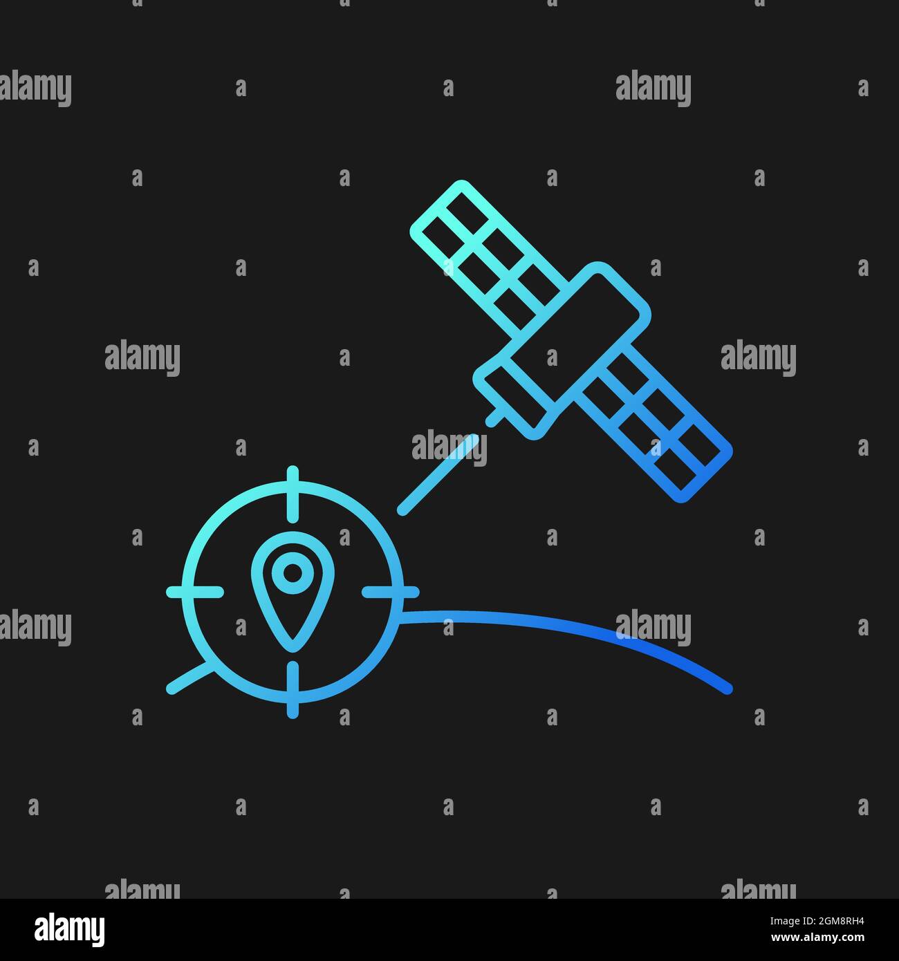 Navigation Satellite gradient vector icon for dark theme Stock Vector