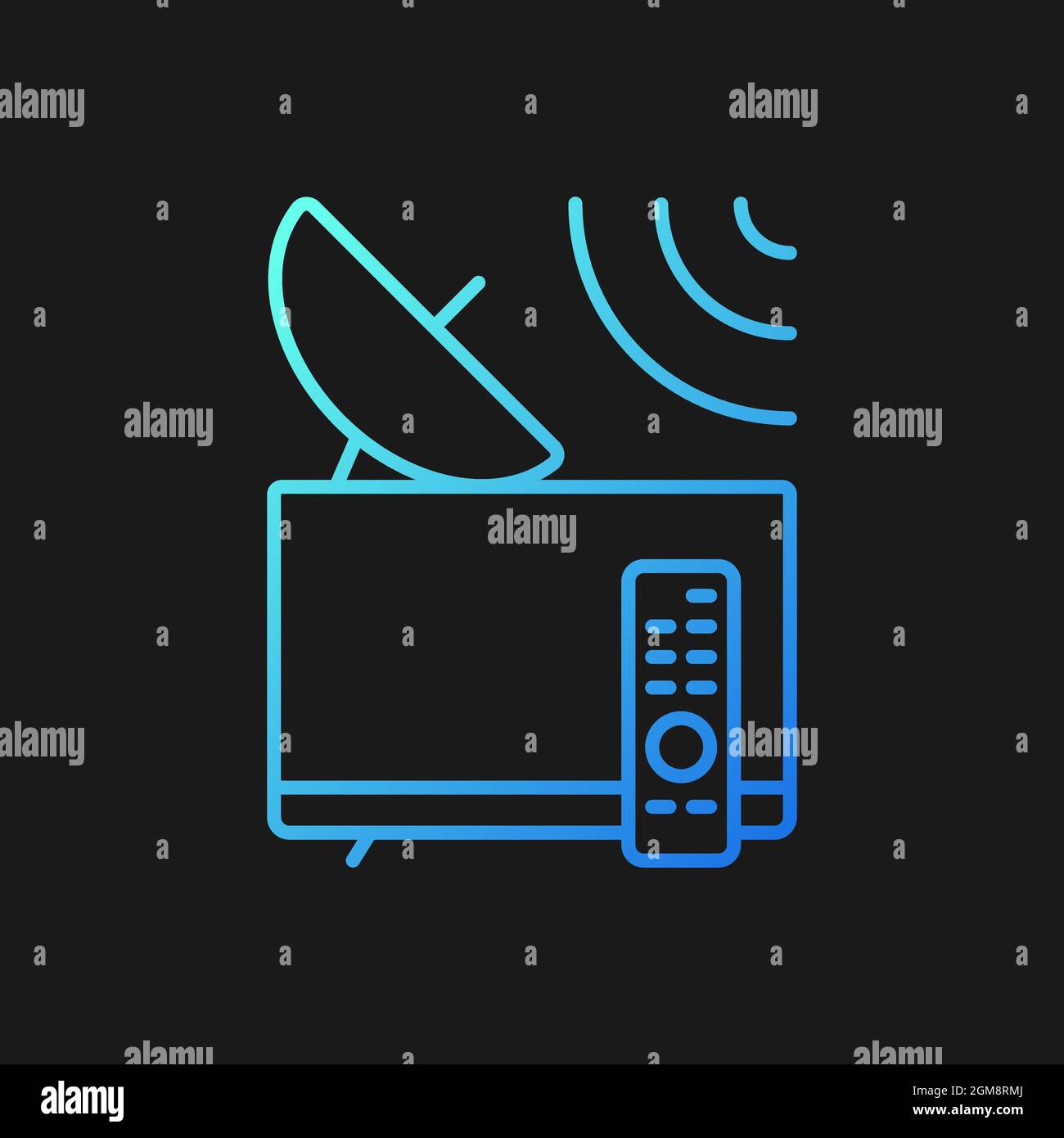 Satellite television gradient vector icon for dark theme Stock Vector