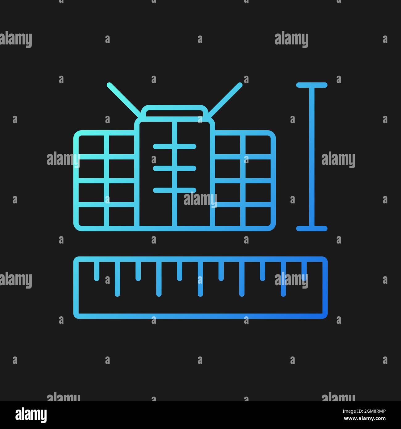 Nano Satellites gradient vector icon for dark theme Stock Vector