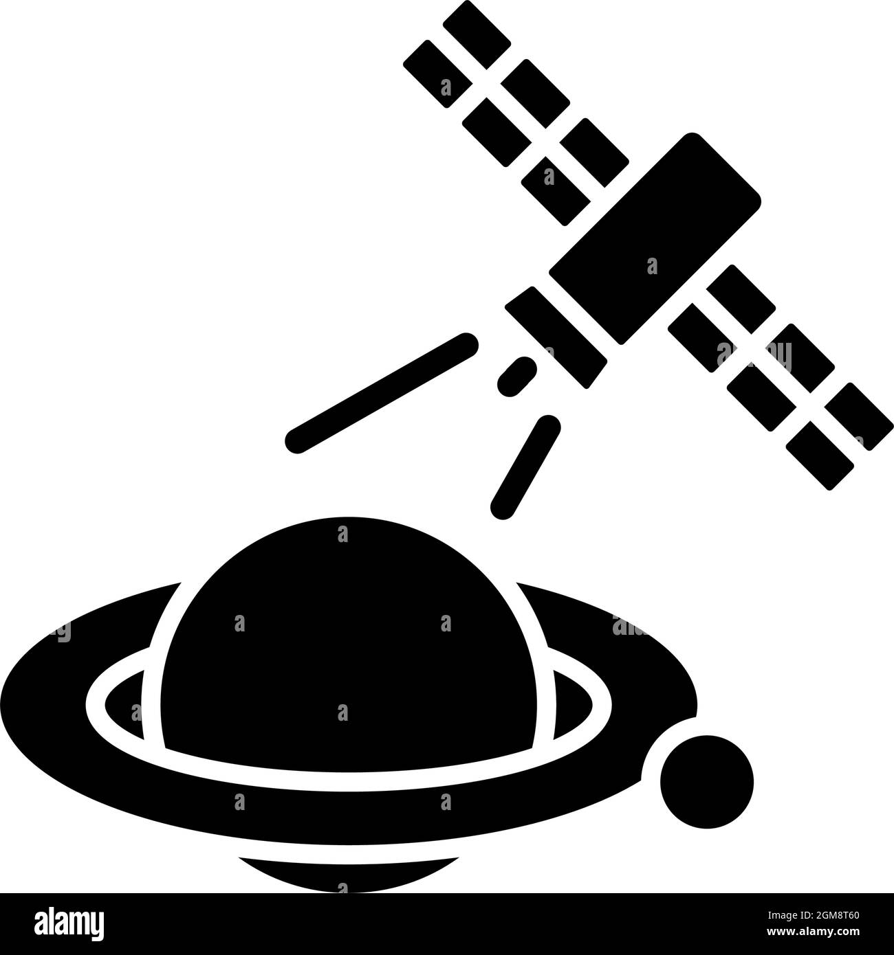 Planets observation process black glyph icon Stock Vector Image & Art ...