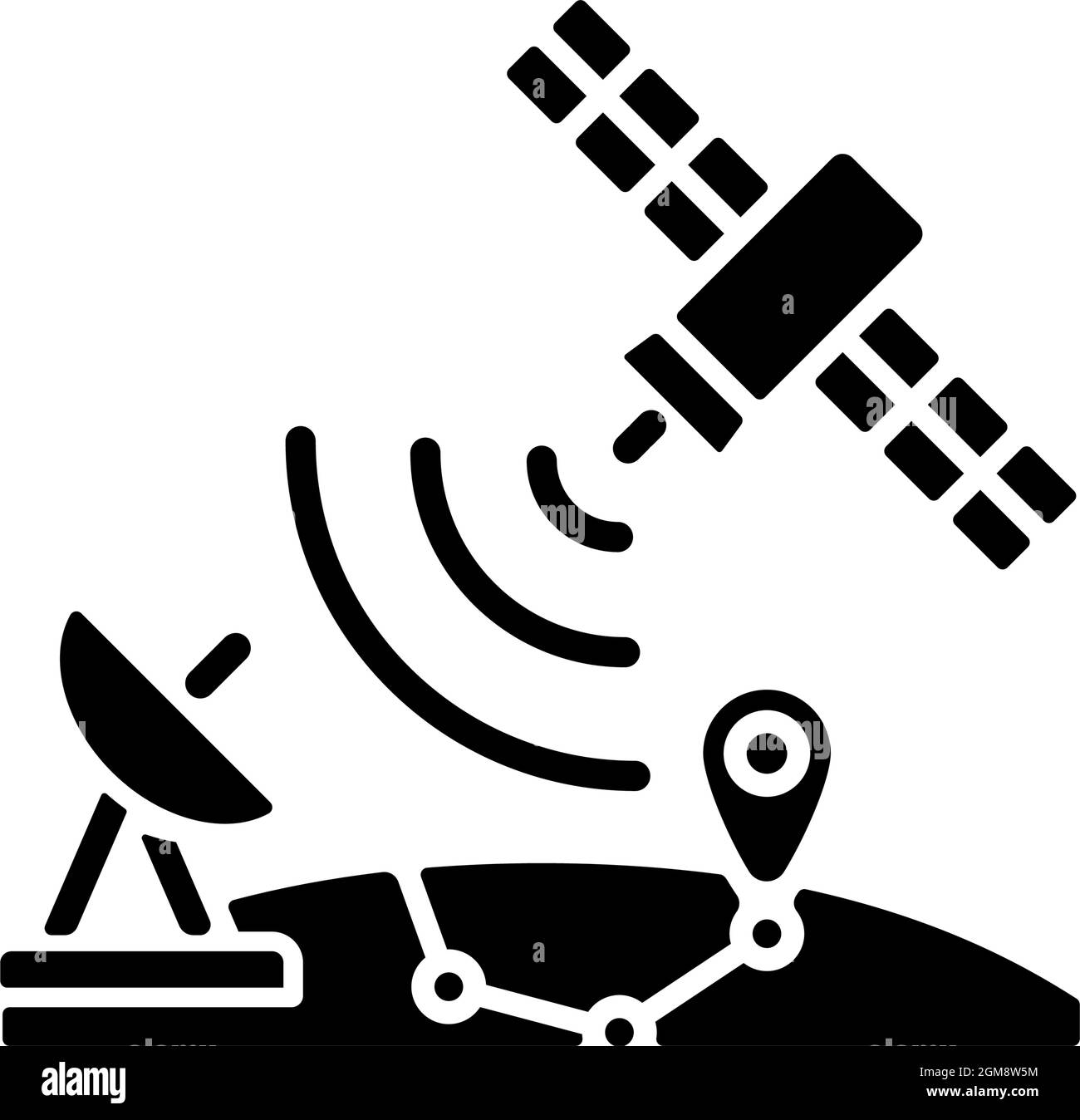 Global Positioning System black glyph icon Stock Vector Image & Art Alamy