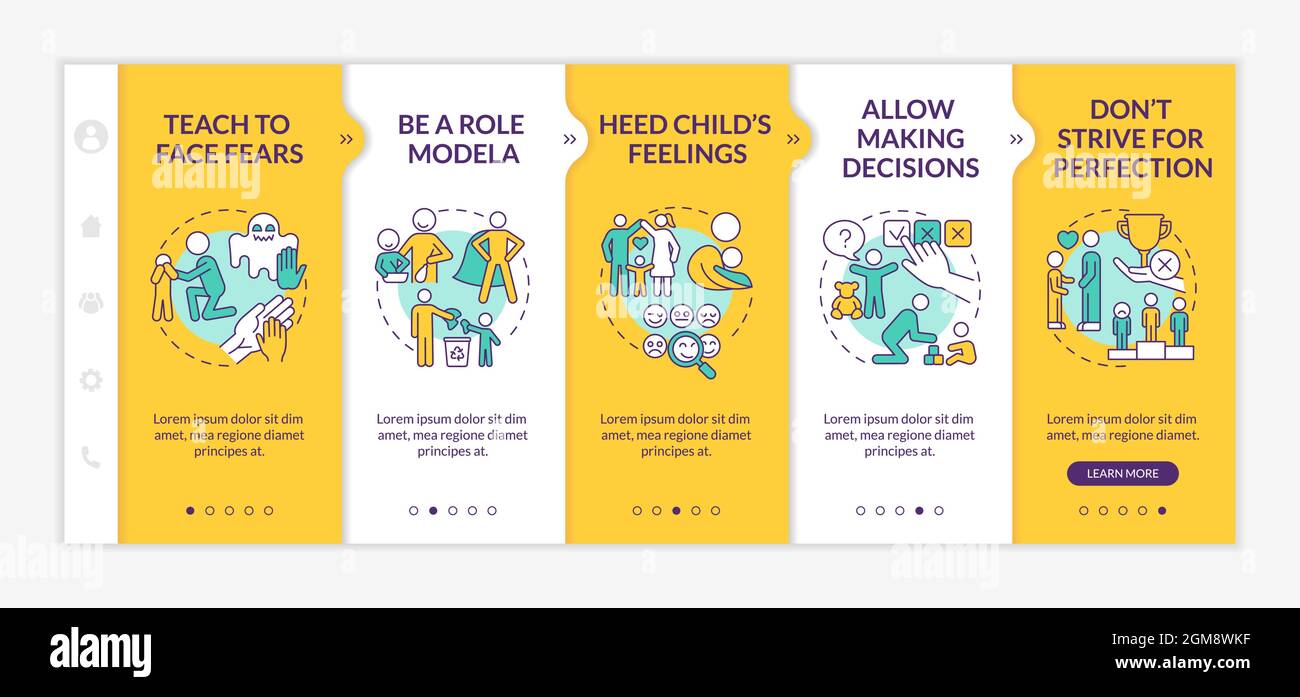 Bringing up tips onboarding vector template Stock Vector
