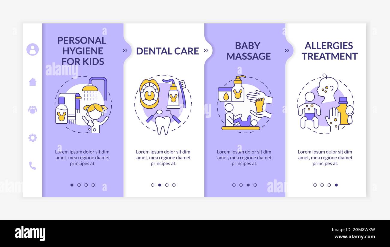 Baby care onboarding vector template Stock Vector