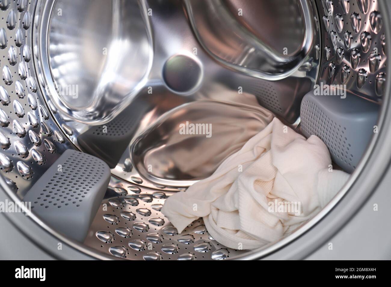 Laundry in washing machine, closeup Stock Photo Alamy