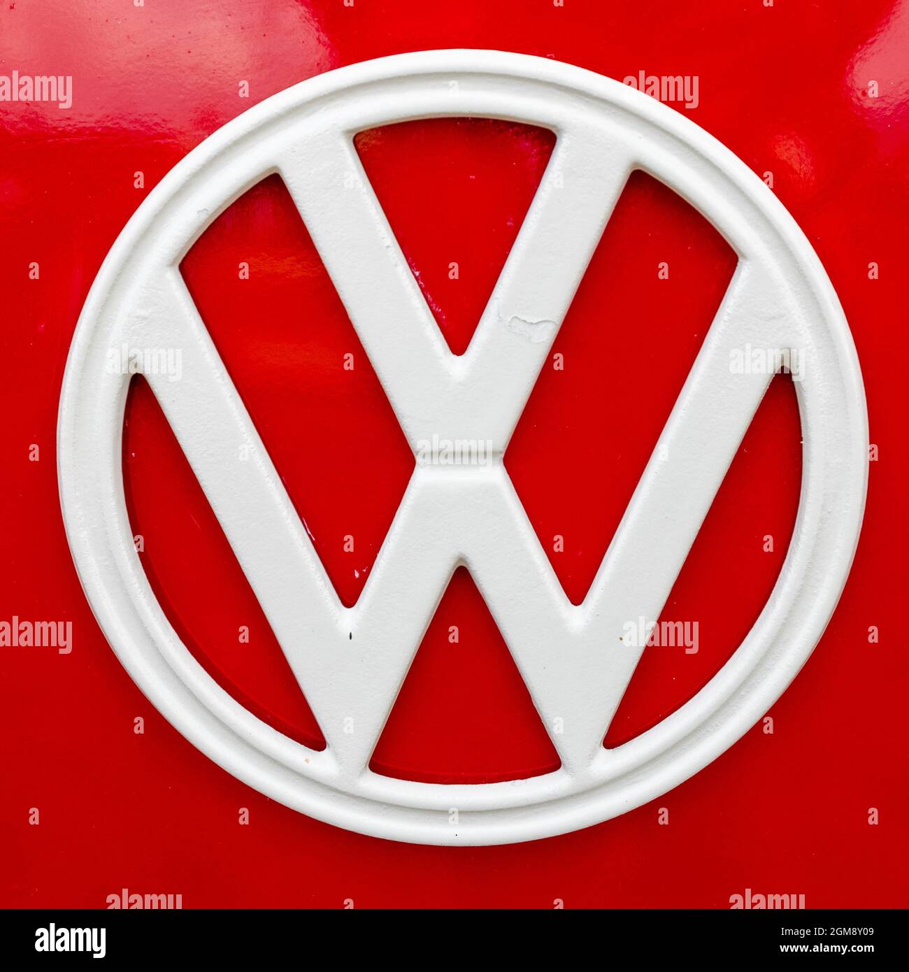 Volkswagen logo on a vintage Stock Photo - Alamy