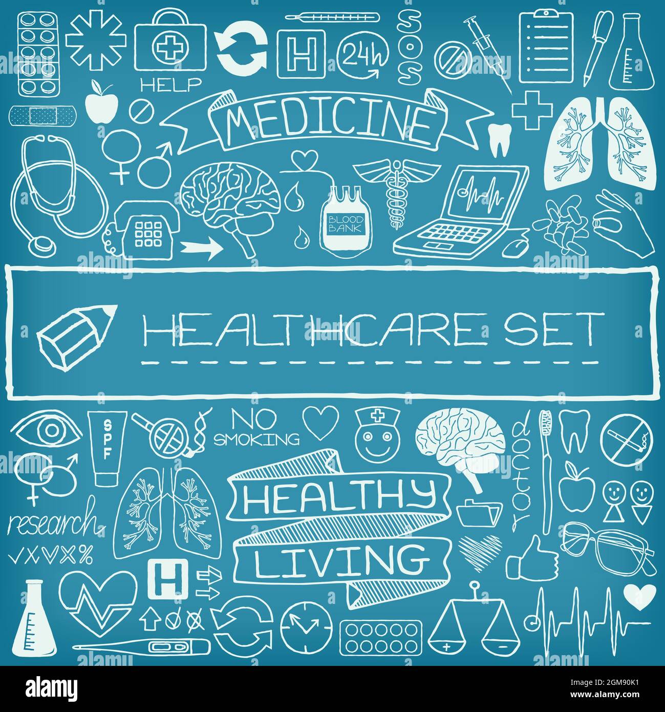 Hand drawn set medical Stock Vector Images - Alamy