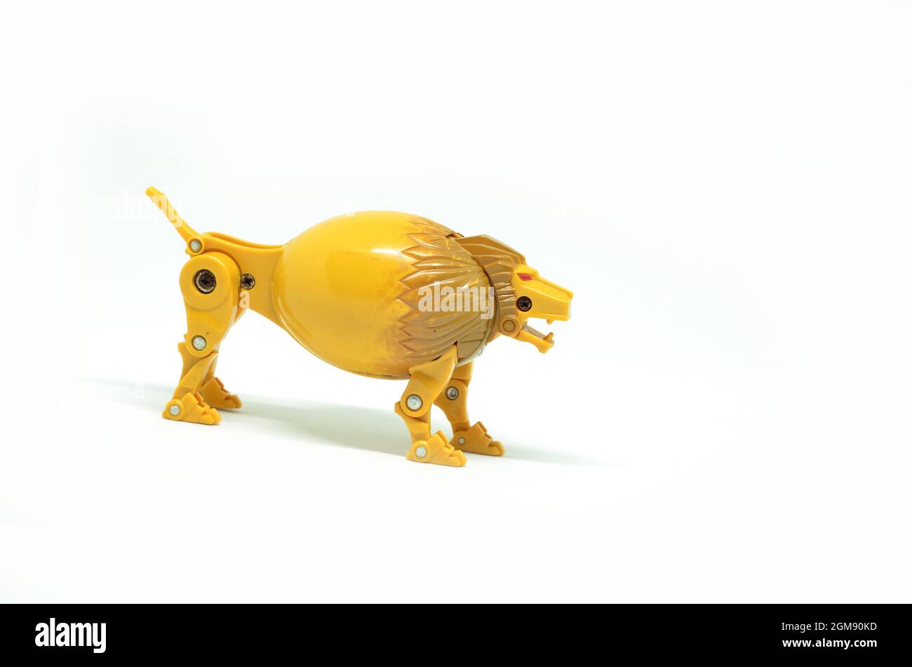 Plastic toy lion figurine isolated on white background Stock Photo Alamy